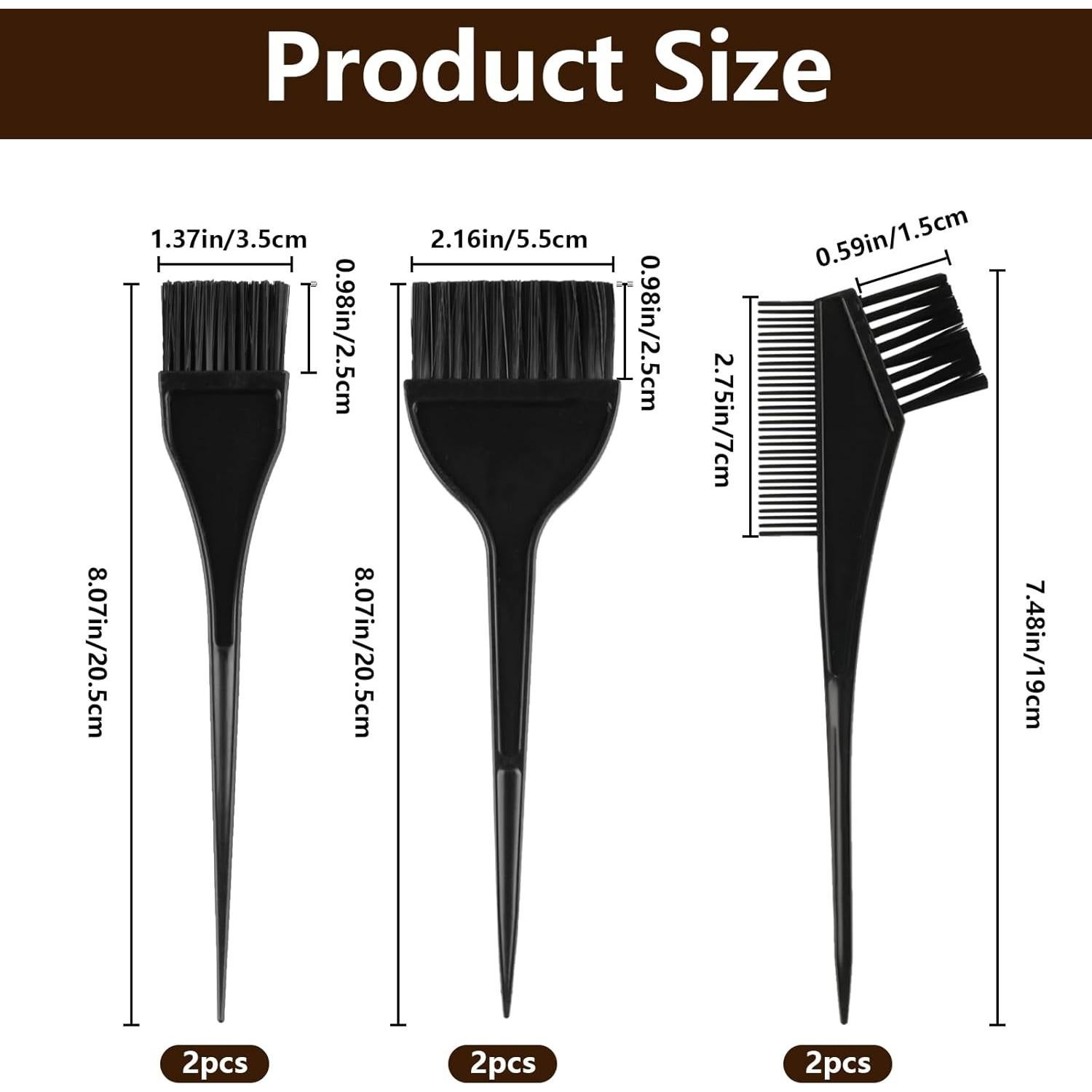 Kit de Brochas para Tinte de Cabello MUZHUPGUZ 6 Piezas