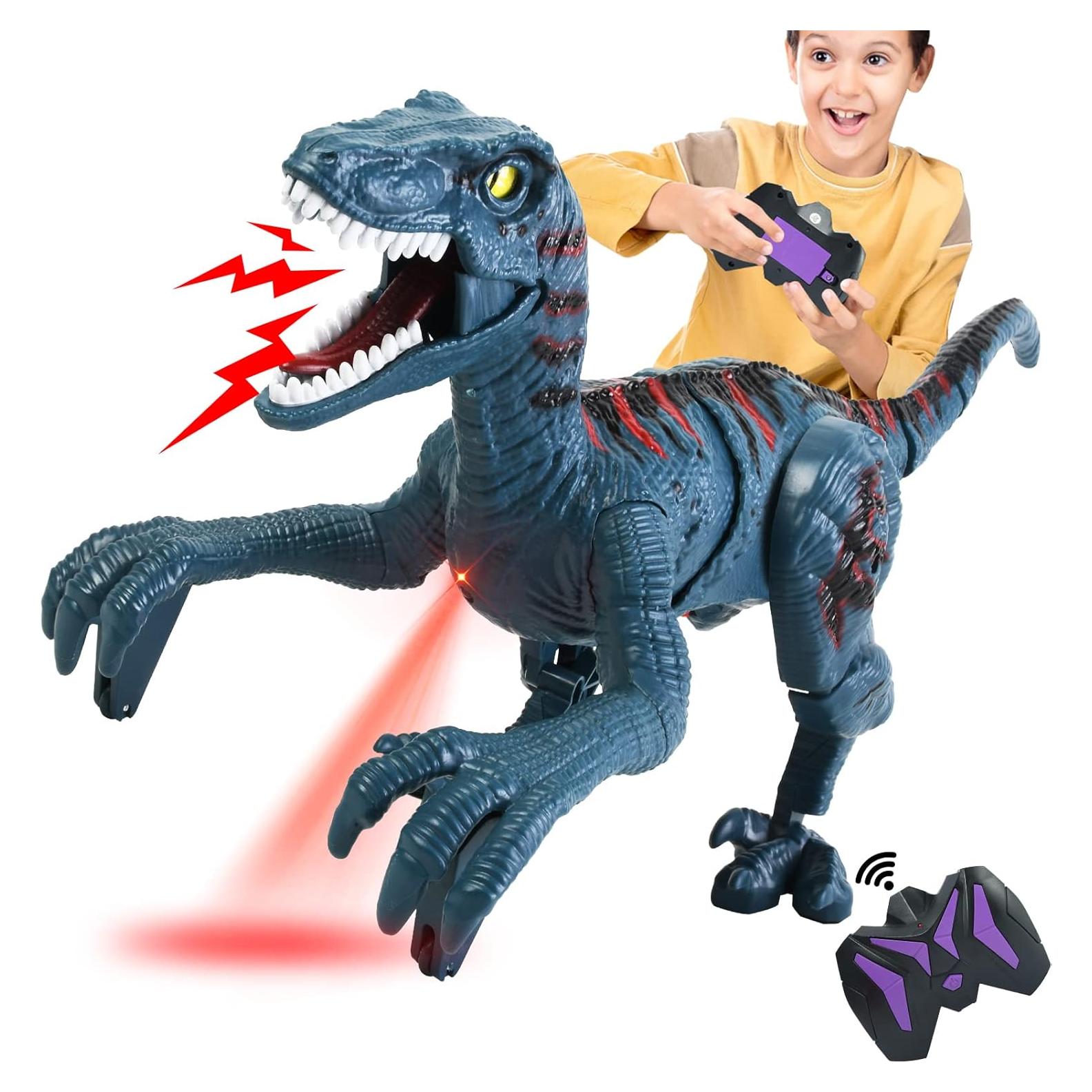 Dinosaurio Control Remoto Velociraptor Azul - 43.94 cm