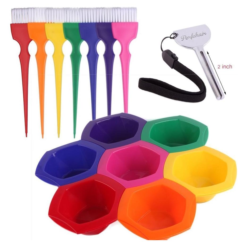 Set de 15 Piezas Tazones y Brochas para Tinte PERFEHAIR 200 ml