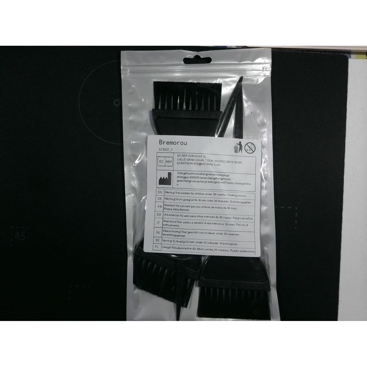 Kit de Brochas para Teñir el Cabello Bremorou - 3 Piezas