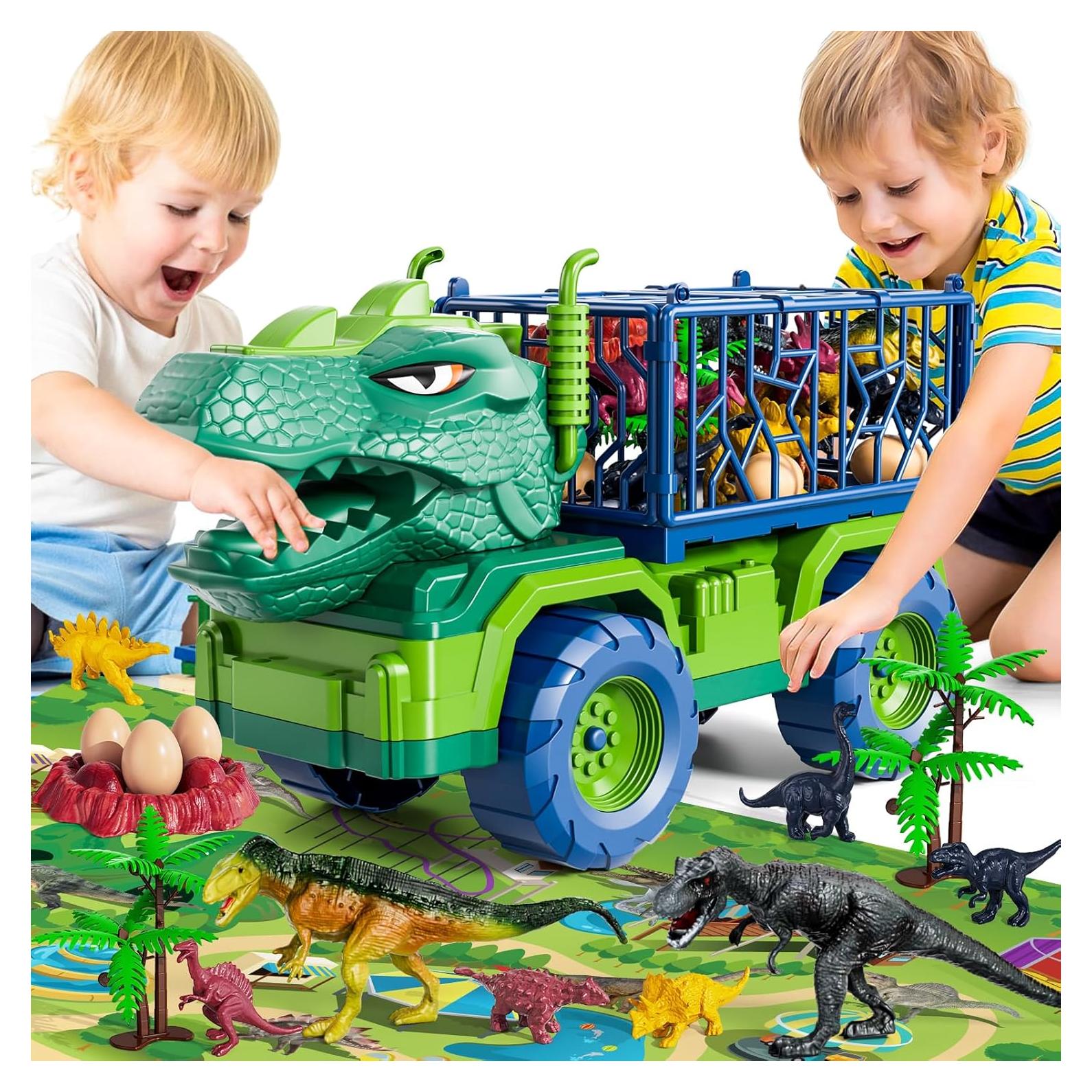 Camión Transportador de Dinosaurios BLmukce con Alfombrilla