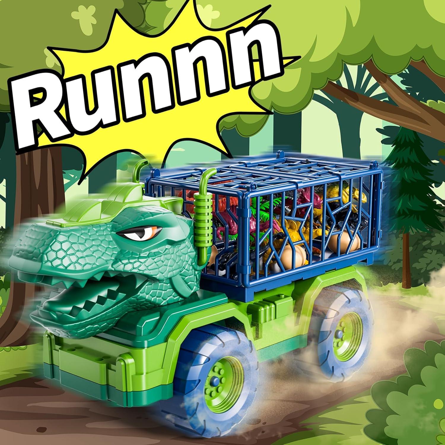 Camión Transportador de Dinosaurios BLmukce con Alfombrilla