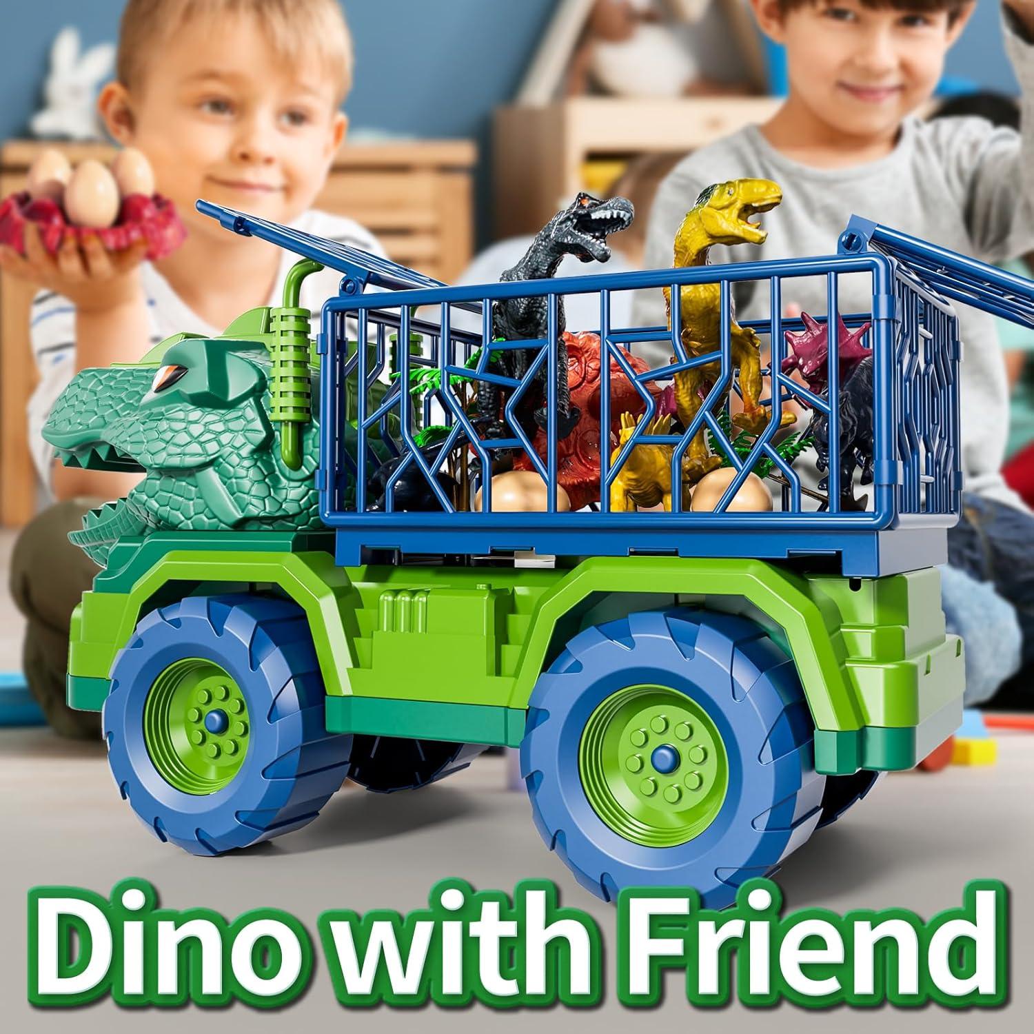 Camión Transportador de Dinosaurios BLmukce con Alfombrilla