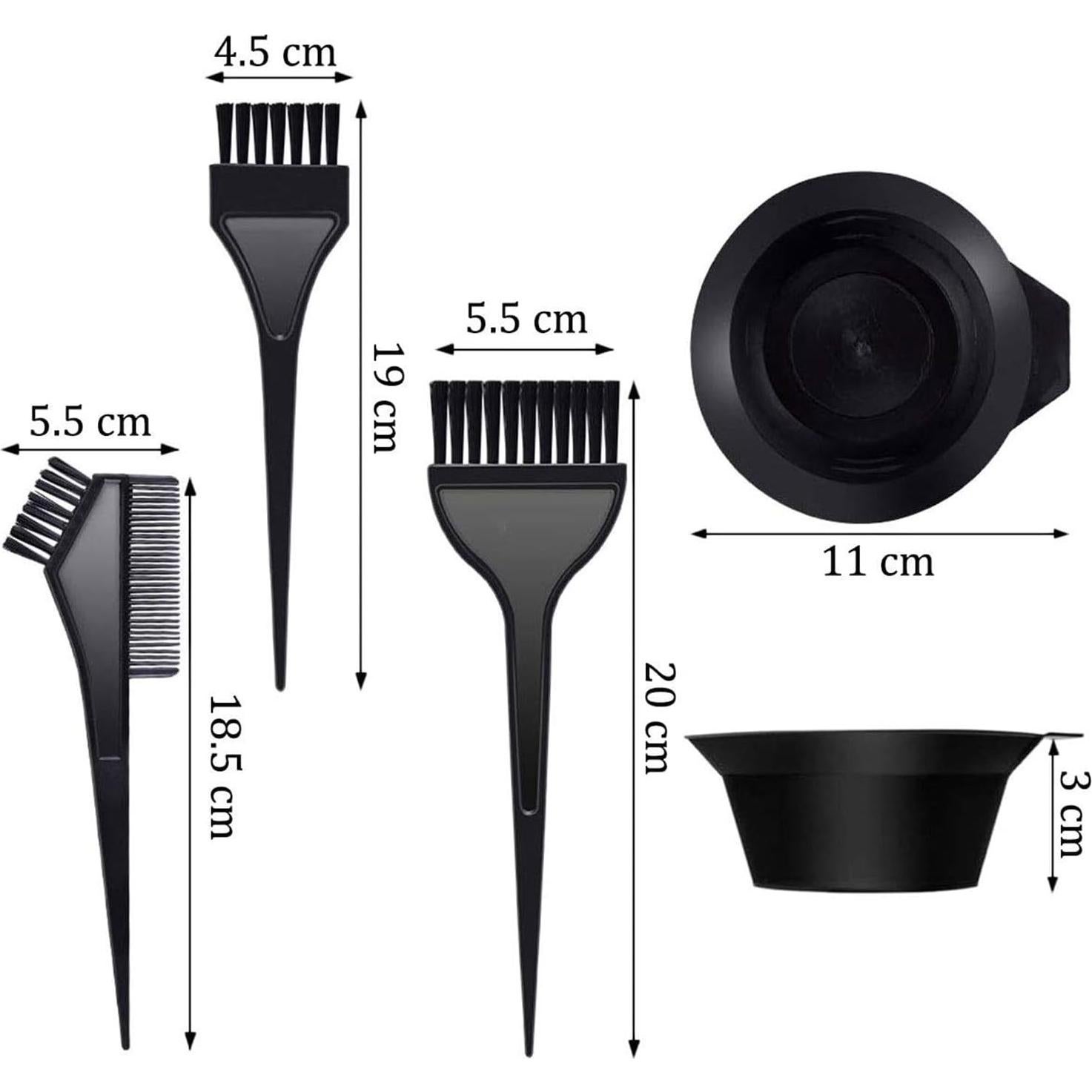 Juego de Brochas y Cuencos para Tinte de Cabello Much Hotter, 4 Piezas