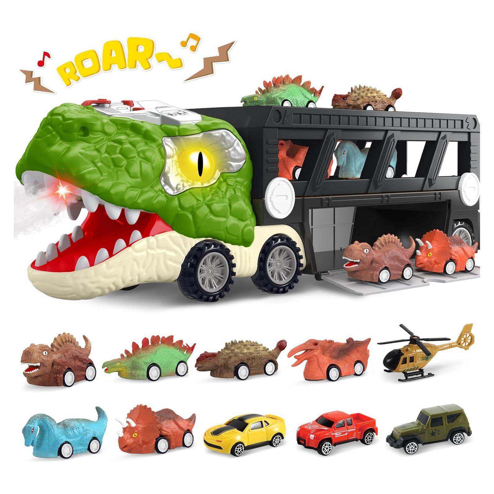 Camión Transportador de Dinosaurios ShyLizard 43 cm con Sonidos
