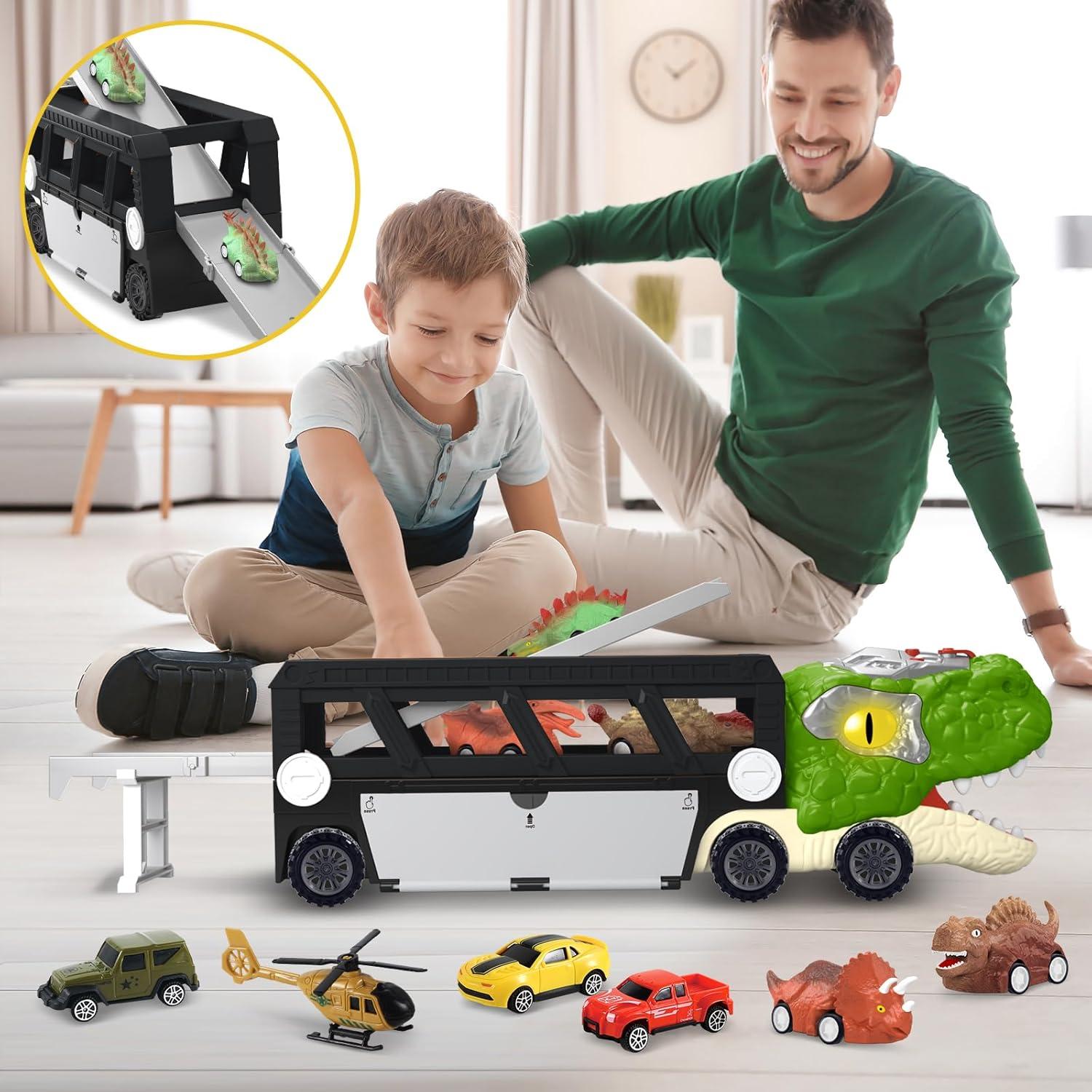 Camión Transportador de Dinosaurios ShyLizard 43 cm con Sonidos