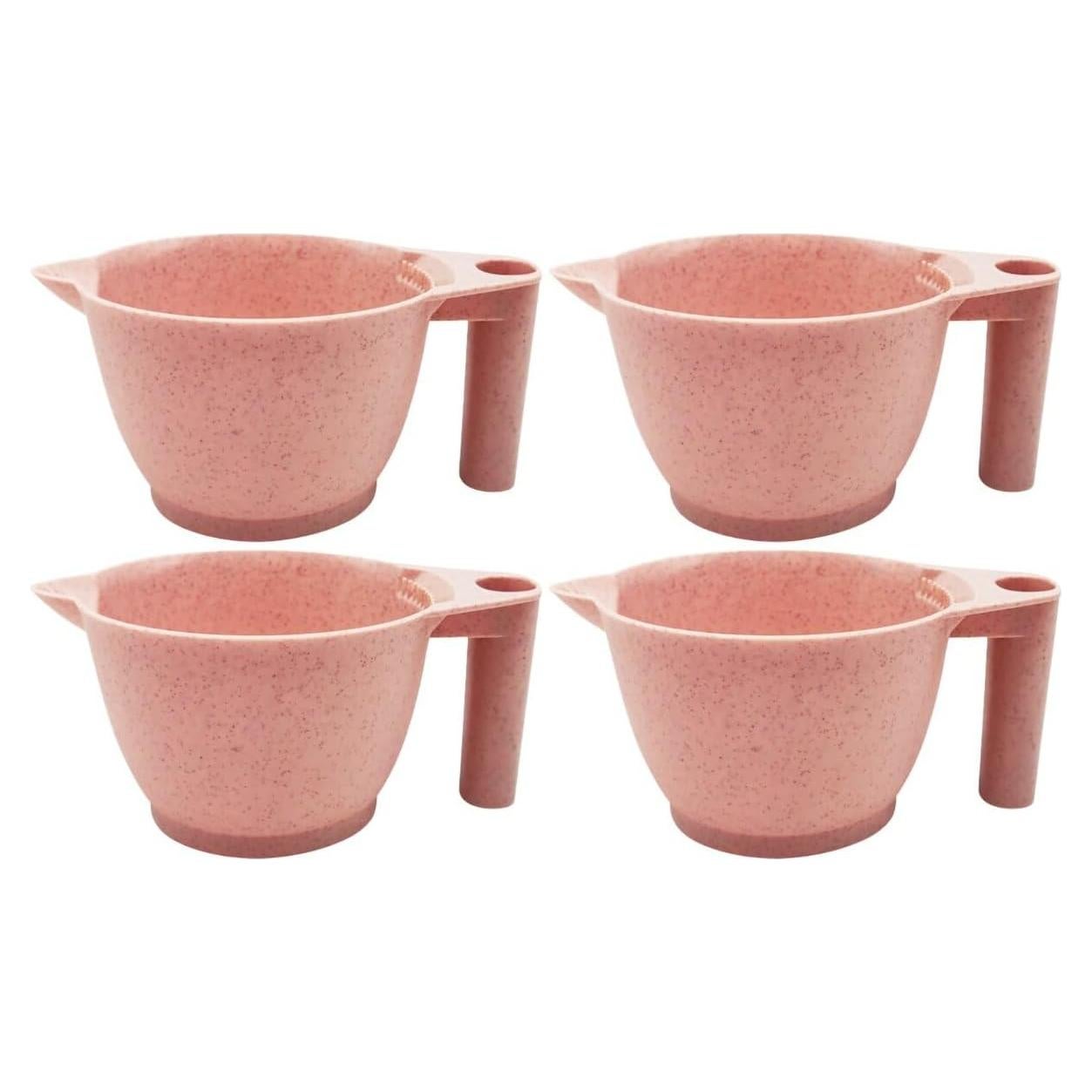 Set de 4 Tazones de Mezcla para Tinte de Cabello Minkissy Rosa