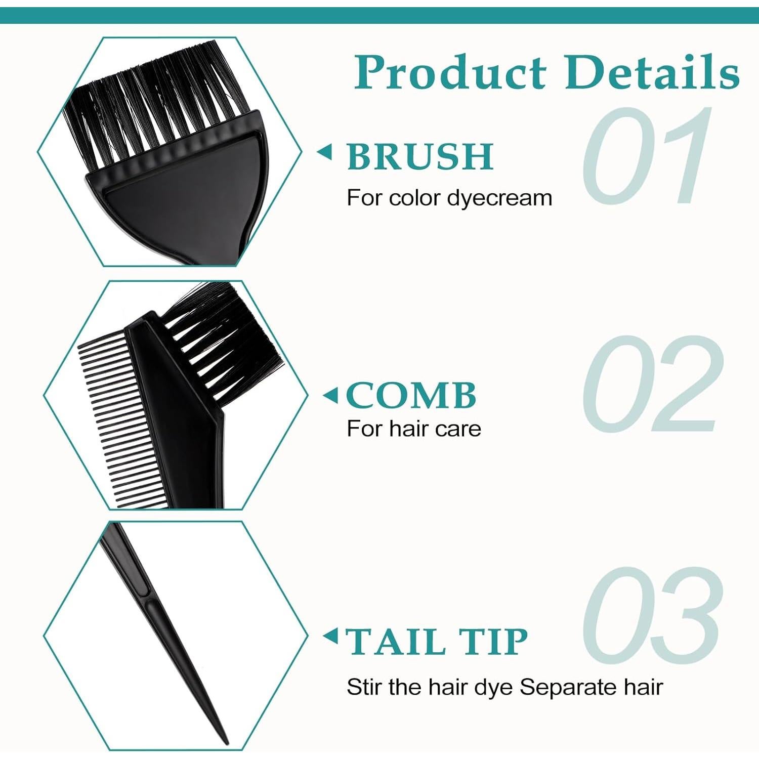 Set de 6 brochas para teñir Oruola - Color negro - Profesional