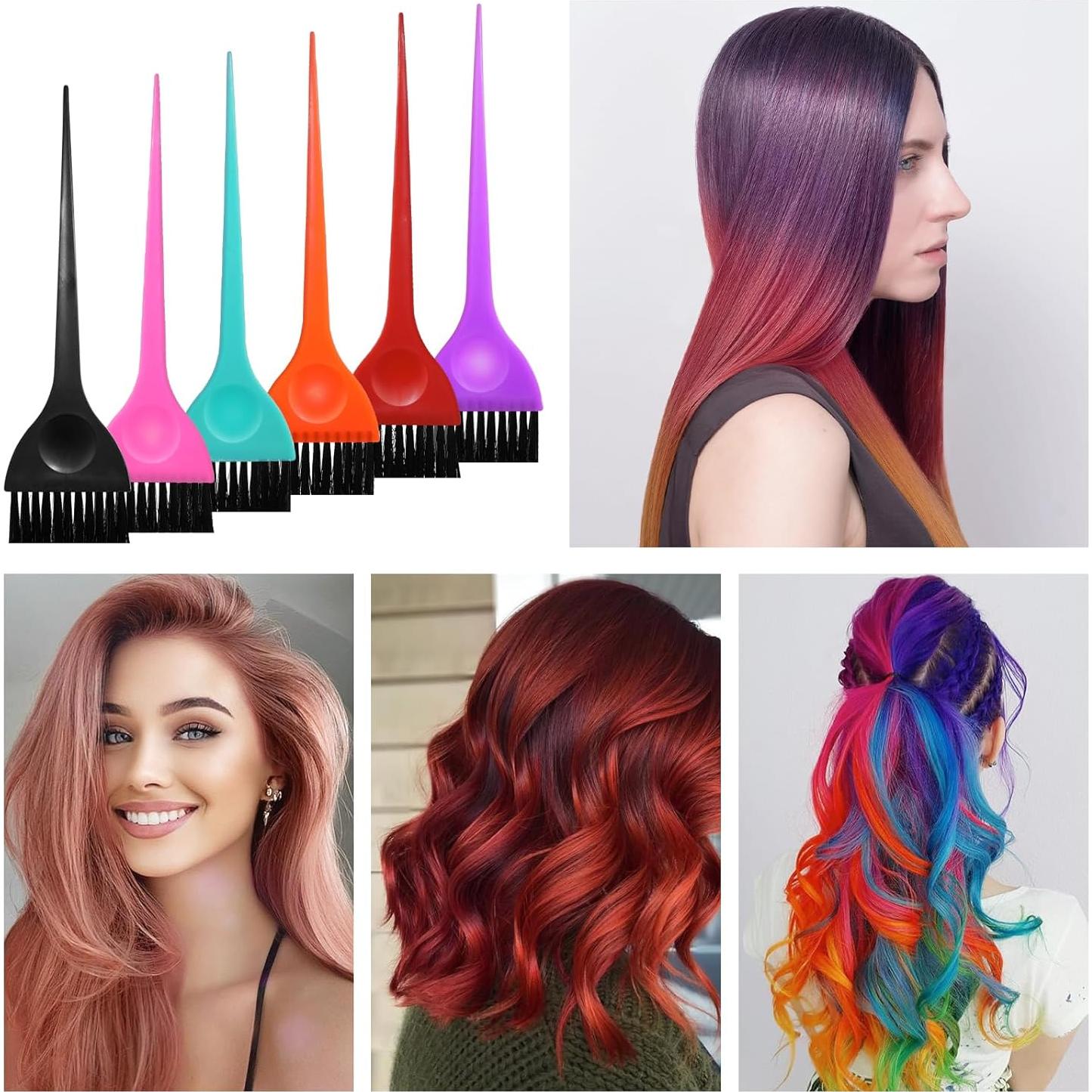 Set de 6 Brochas para Tinte de Cabello Ayzylpth - Colores Vibrantes