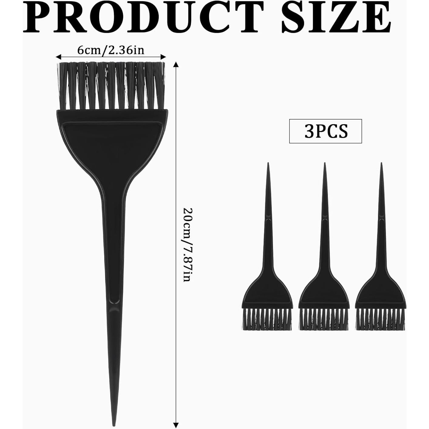 3 Brochas para Teñir el Cabello Ymapinc - Plástico Negro