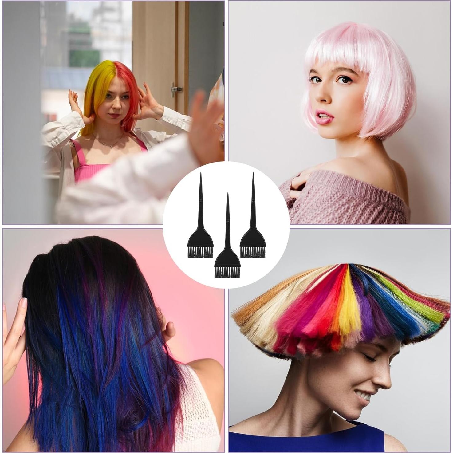 3 Brochas para Teñir el Cabello Ymapinc - Plástico Negro