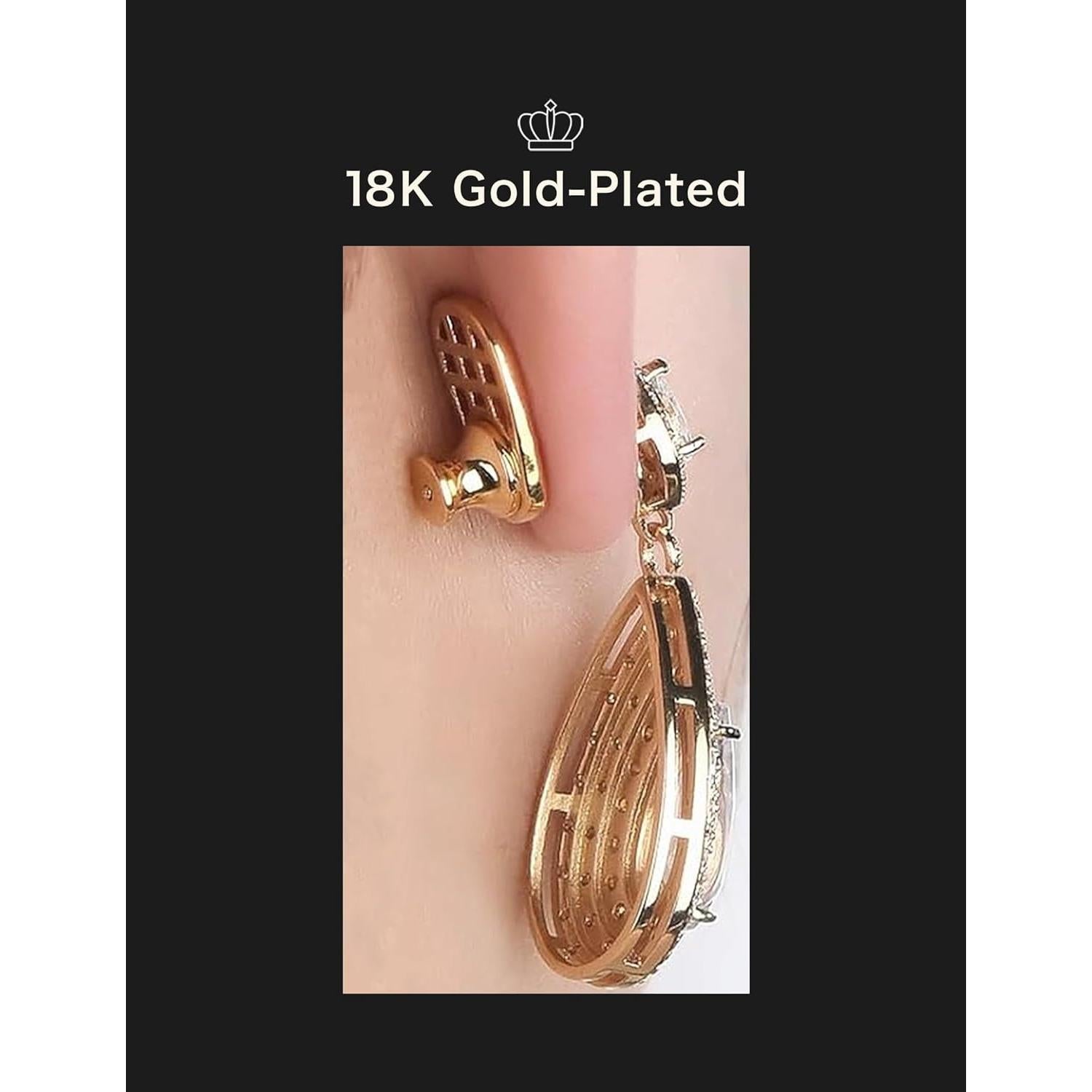 Resortes para Pendientes INUSO Baño de Oro 18K 4PCS Grandes