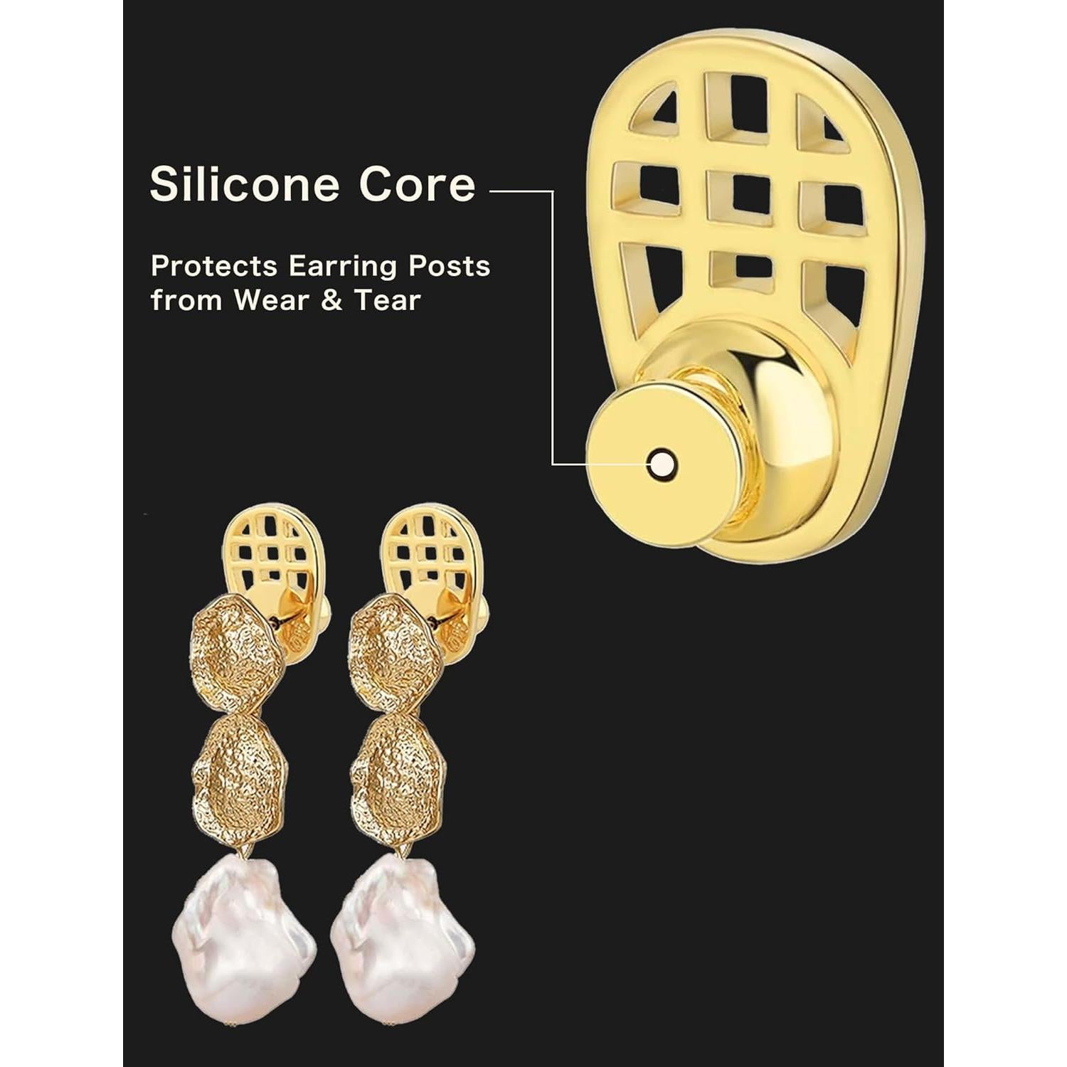 Resortes para Pendientes INUSO Baño de Oro 18K 4PCS Grandes