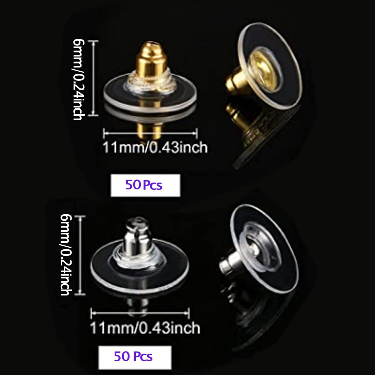 Respaldo de Aretes de Gancho DSOMHZ - 100 Piezas Oro y Plata