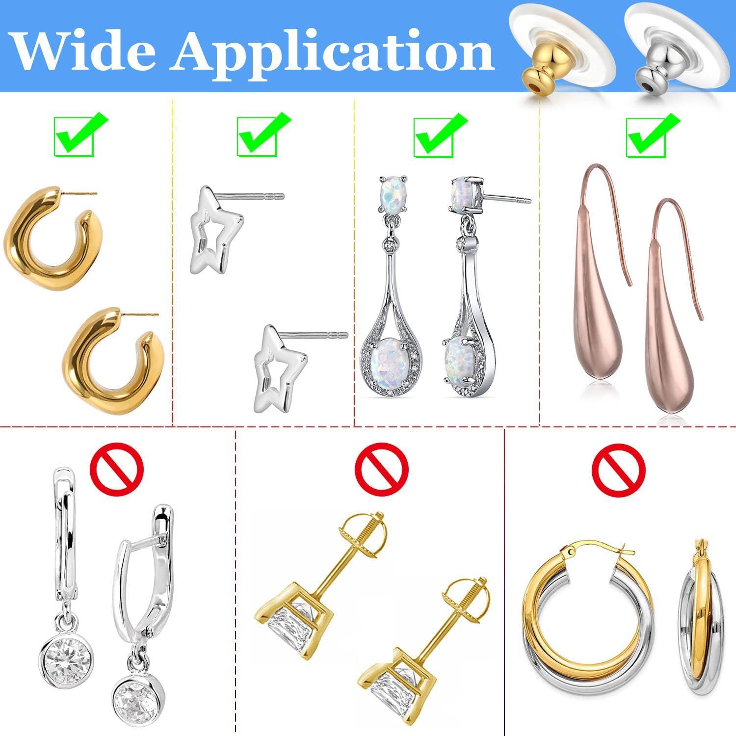 Respaldos de Aretes Moconar 12mm Dorado para Aretes Pesados