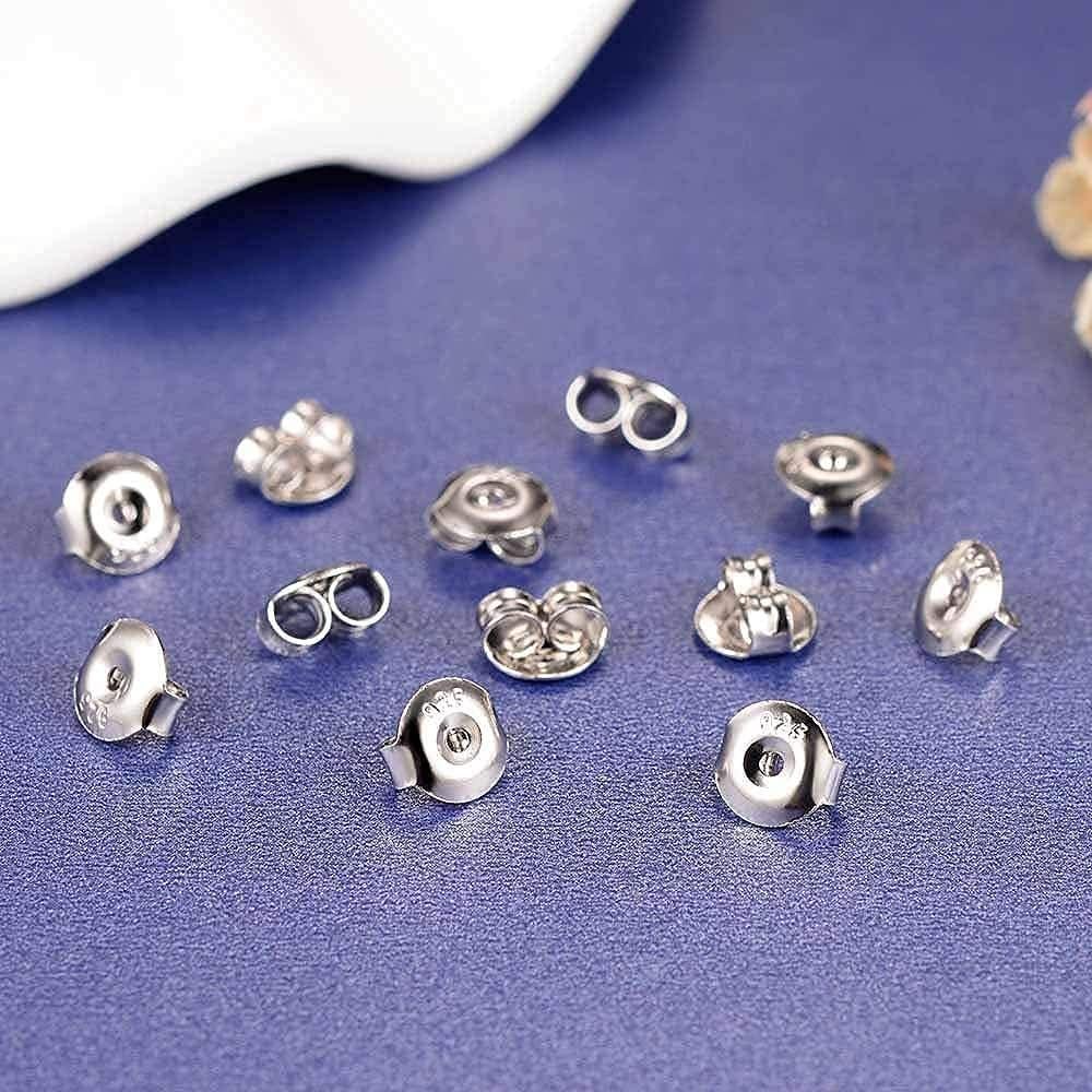 12 Piezas Respaldos de Aretes Plata 925 Baño Oro 18K Hipoalergénico