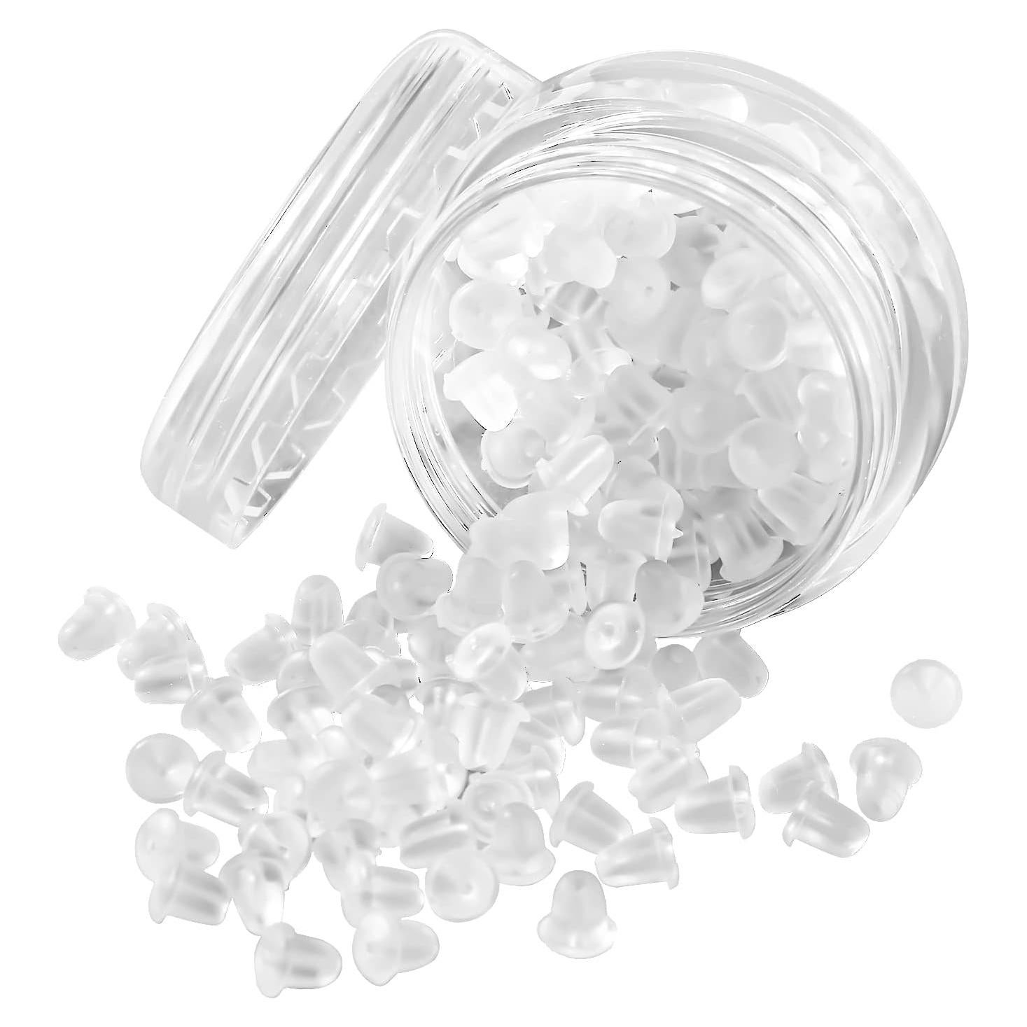Respaldos de Aretes de Silicona Hipoalergénicos Hulubo 100 Pcs