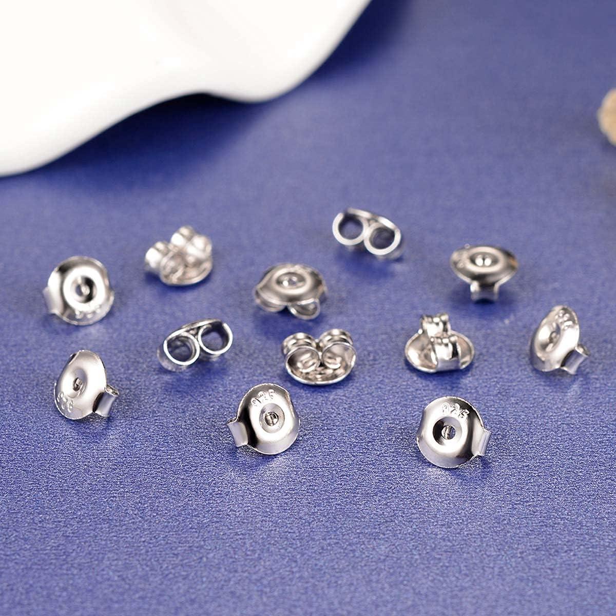 Respaldo de Pendientes DELECOE 6 Pares Hipoalergénico Oro y Plata