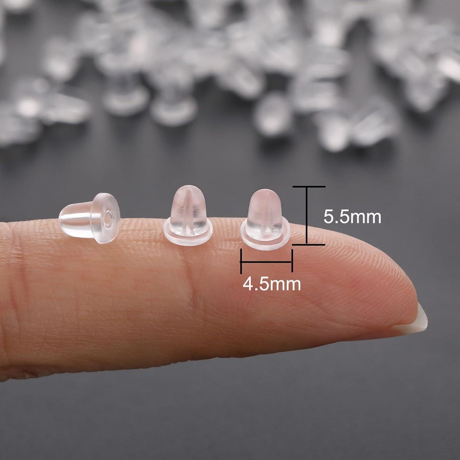 Resortes de Aretes de Goma Kerryjewl 200pcs Transparentes