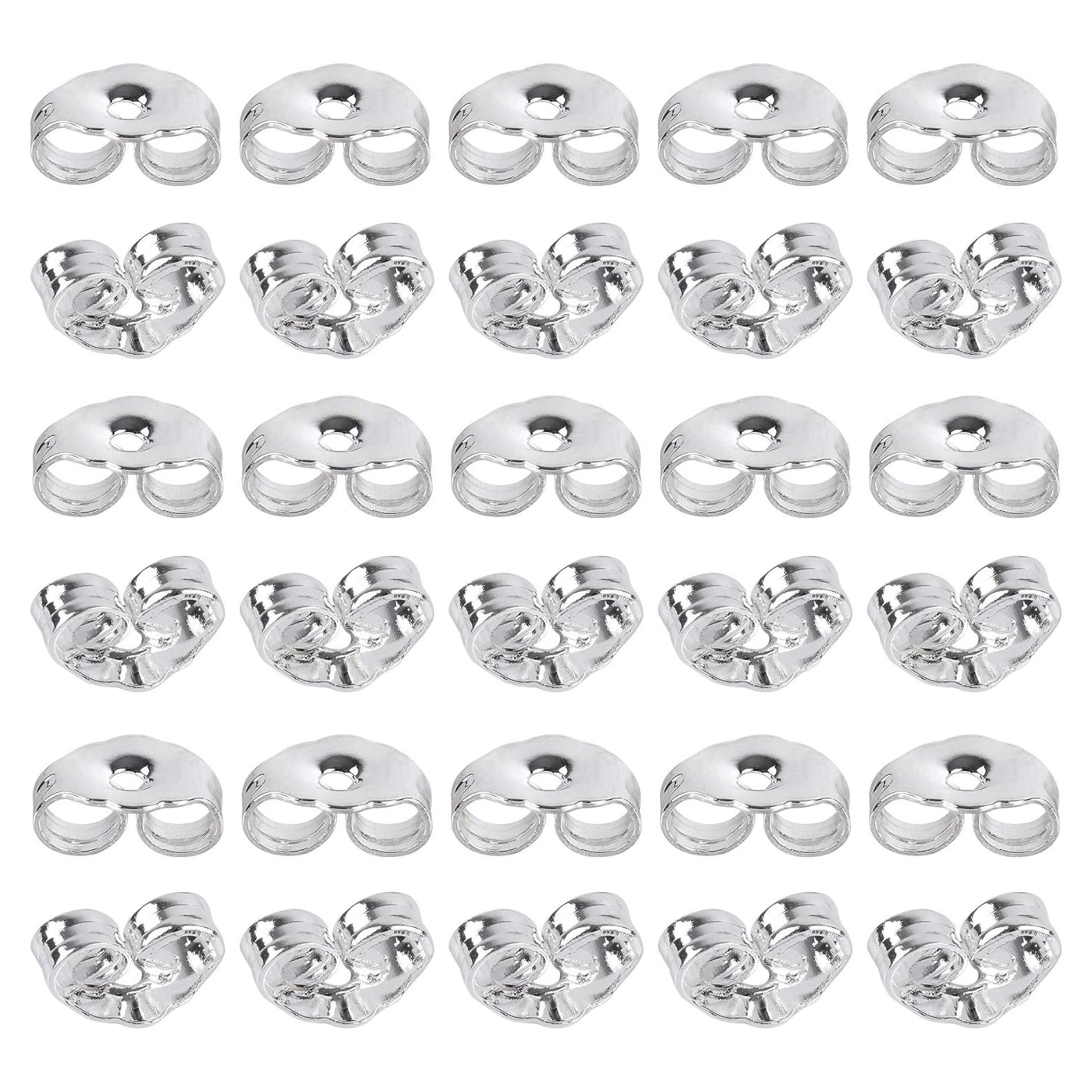 Respaldo de Aretes SANNIX 30pcs Plata Esterlina 4x6mm