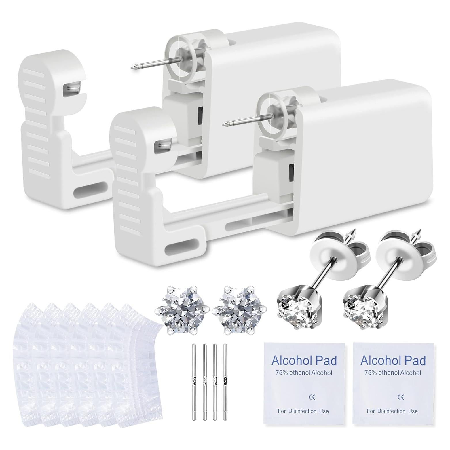 Kit de Perforación de Orejas Anzero 2 Pcs con Aretes 5mm