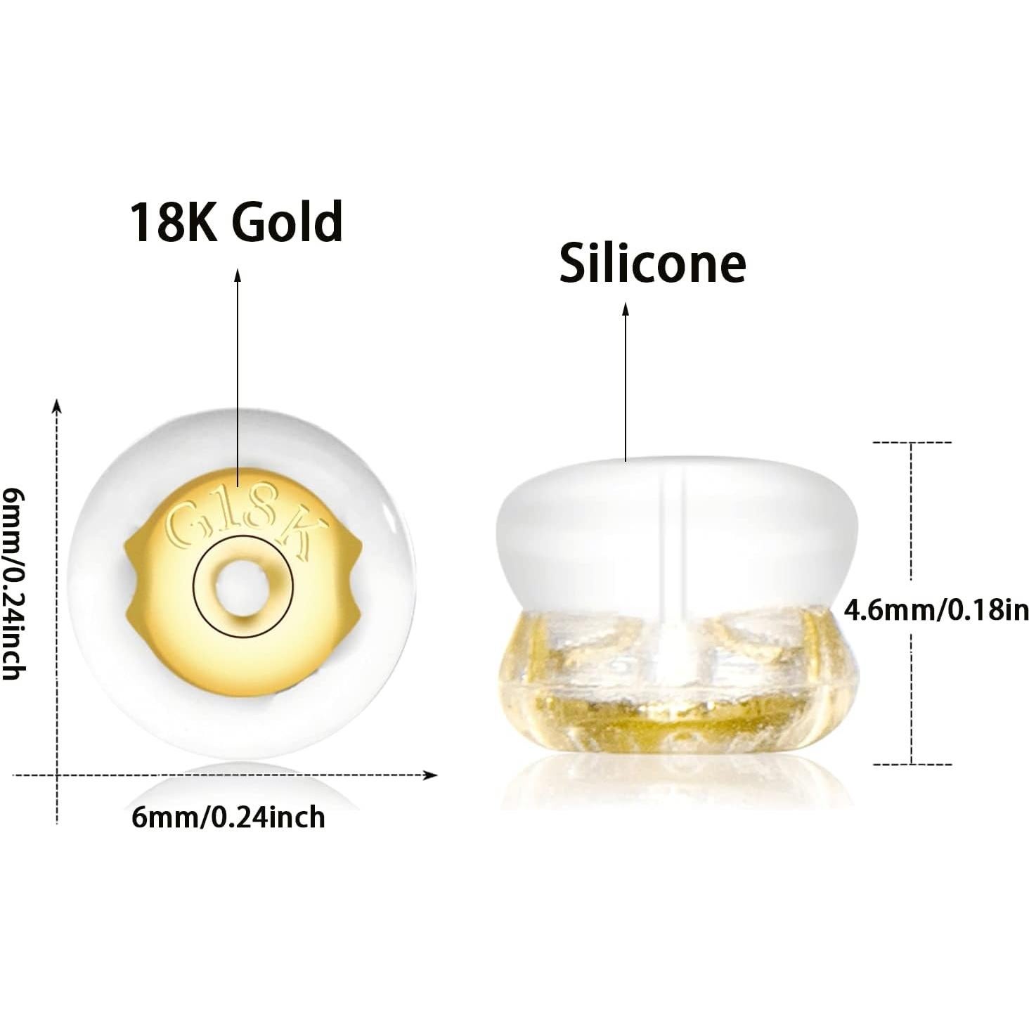 Resortes de Silicona Hipoalergénicos DSOMHZ para Pendientes