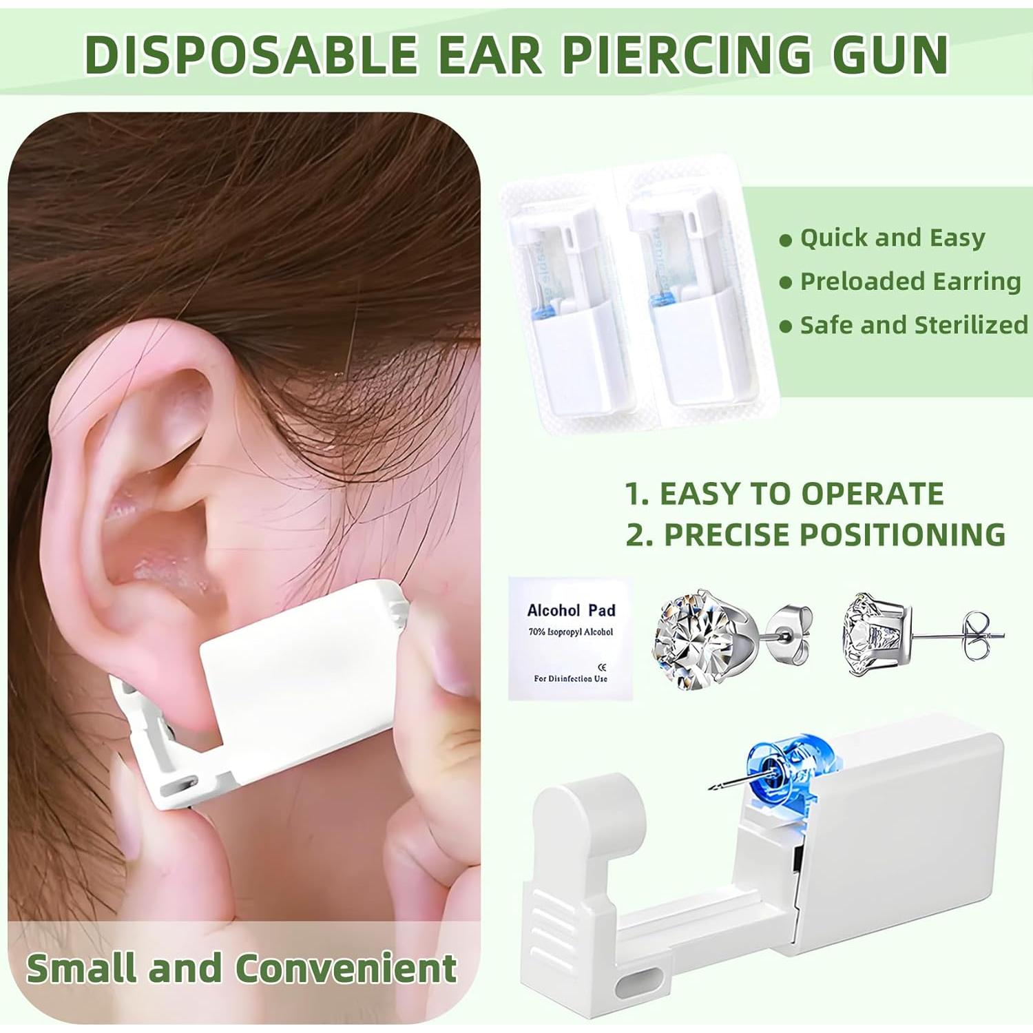 Kit de Perforación de Orejas Novopiercing 24 Pcs Seguro e Indoloro