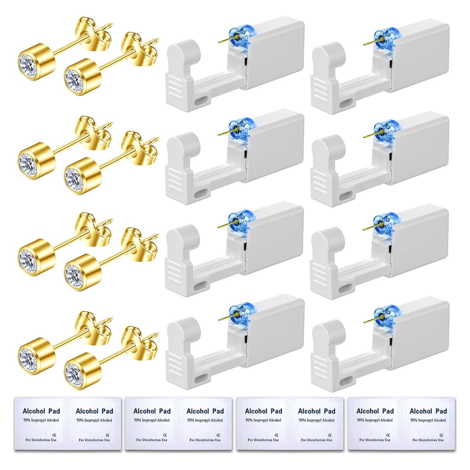 Kit de Piercing de Oreja Novopiercing 24 Piezas - 8 Aretes CZ