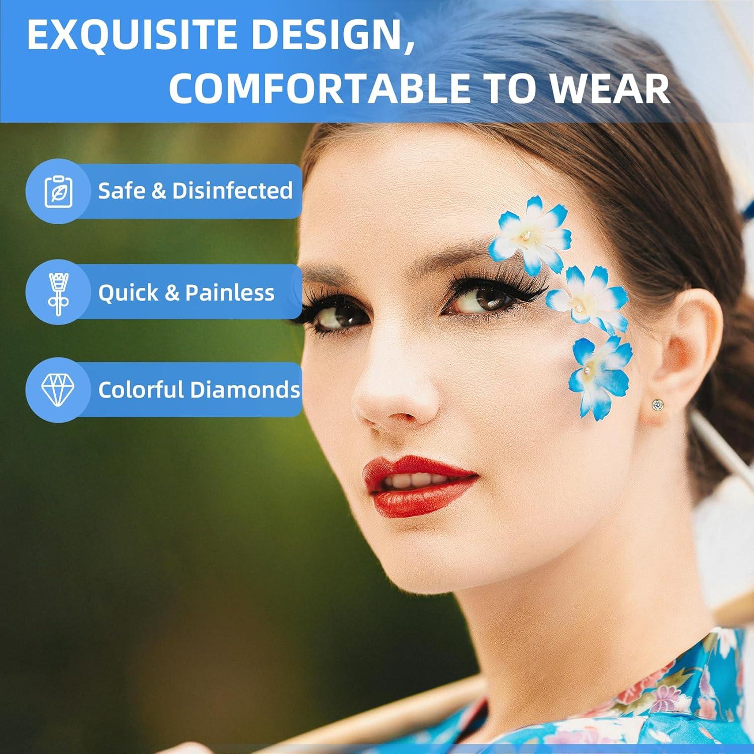 Kit de Piercing de Oreja Novopiercing 24 Piezas - 8 Aretes CZ