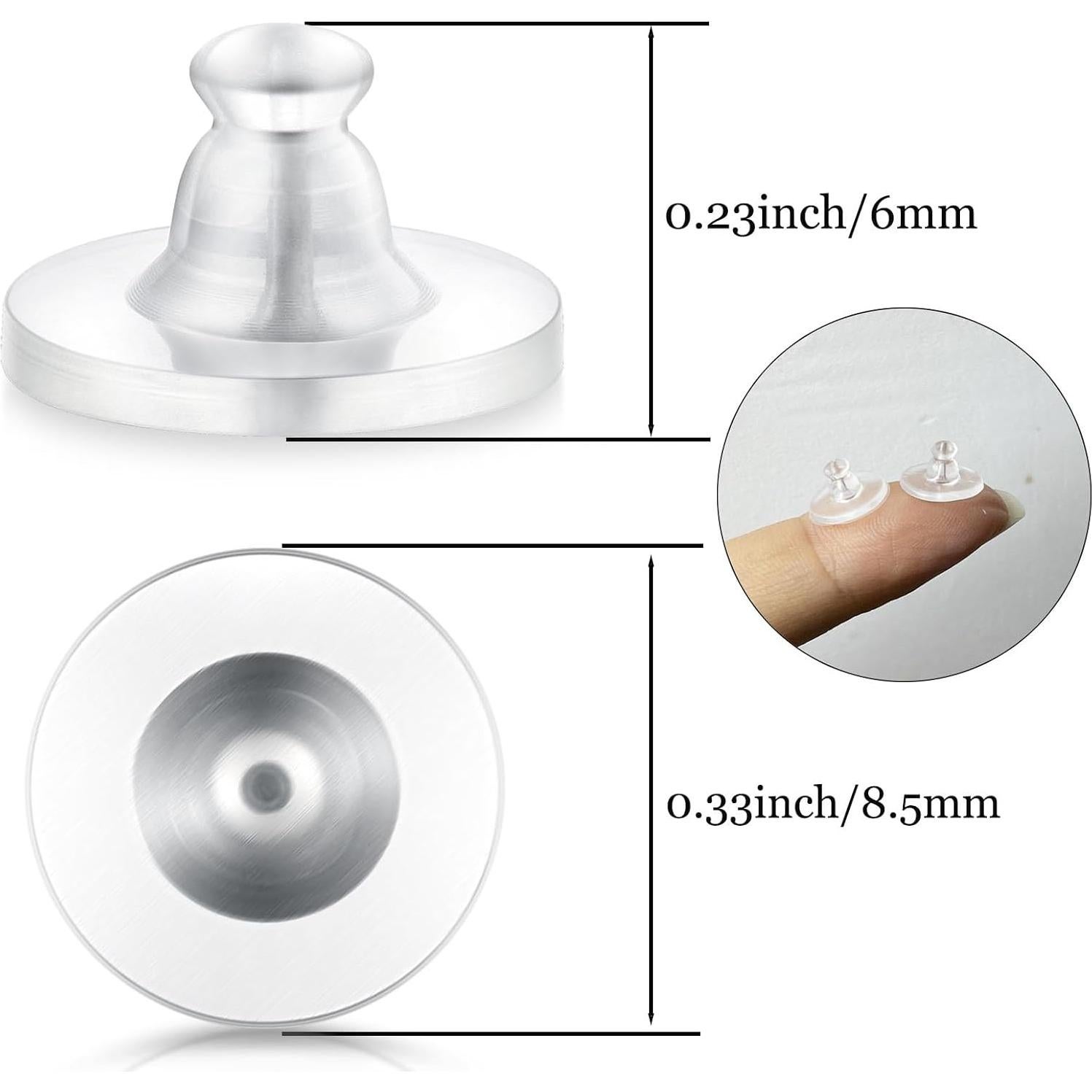 Resortes para Pendientes Kerryjewl 100pcs Silicona Hipoalergénica