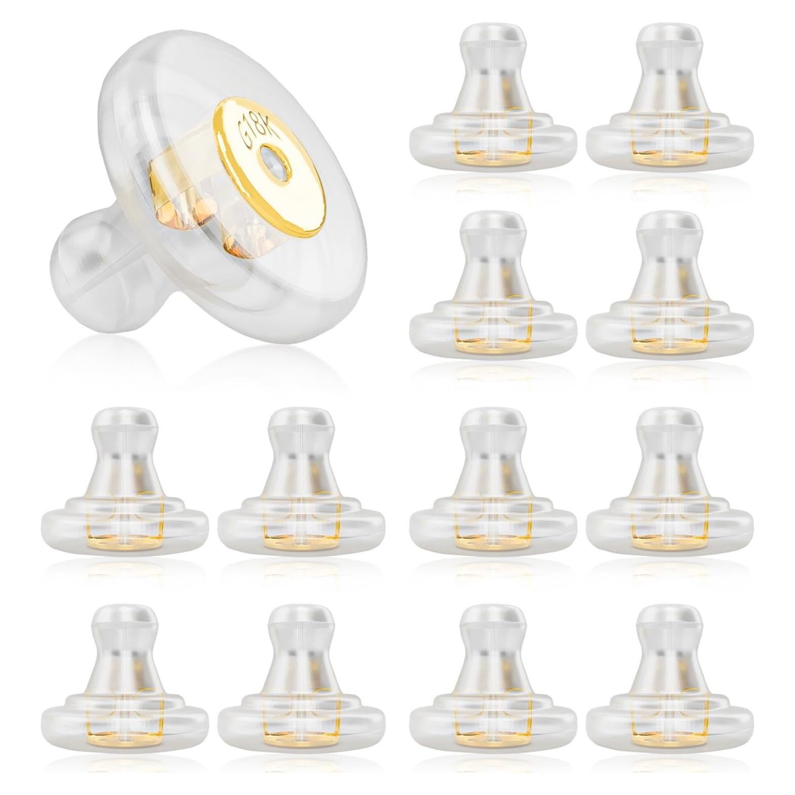 Resortes de Silicona Hipoalergénicos JUNCHONG 12 PCS Oro