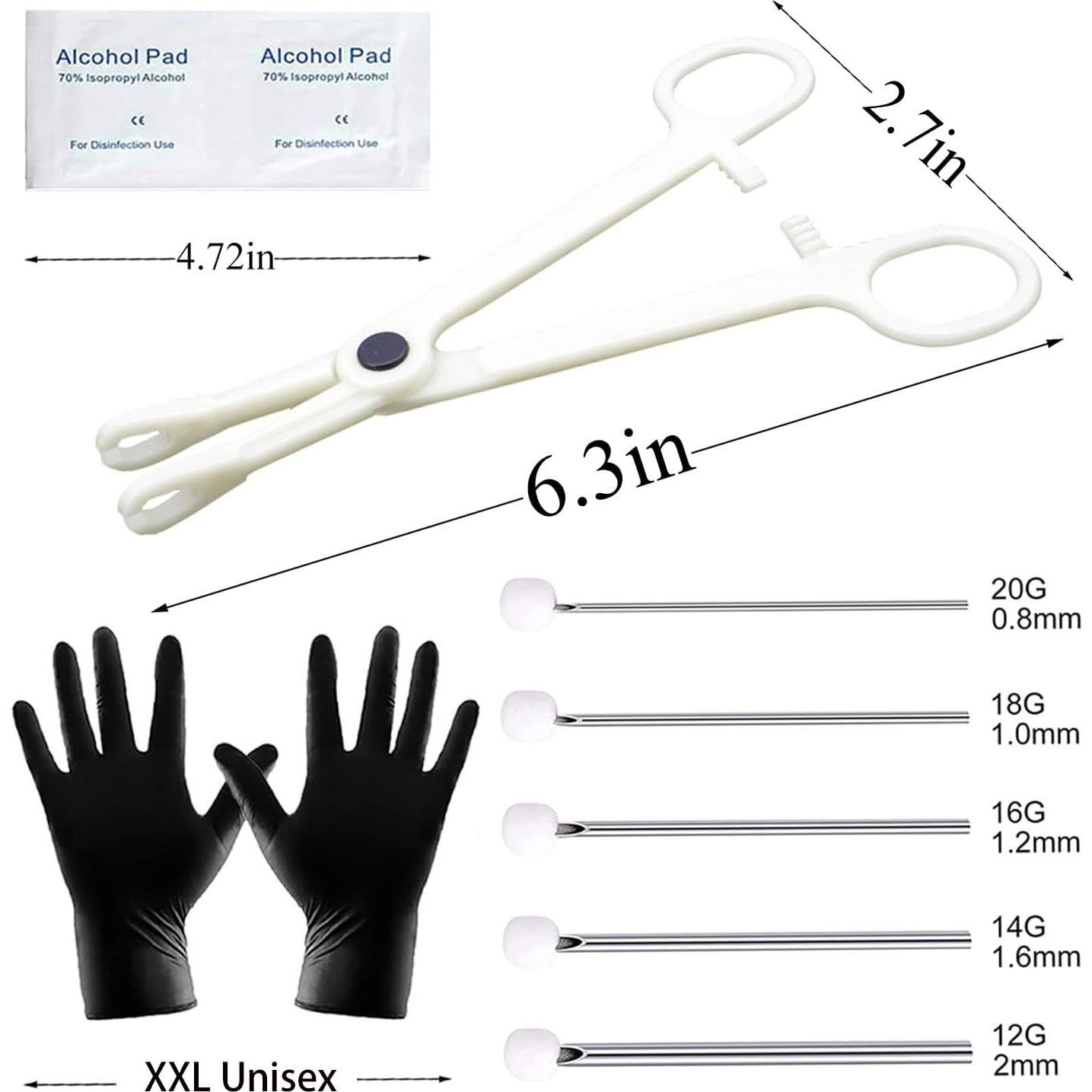 Kit de Piercing Profesional 35 Piezas Lyuxzad Agujas y Herramientas