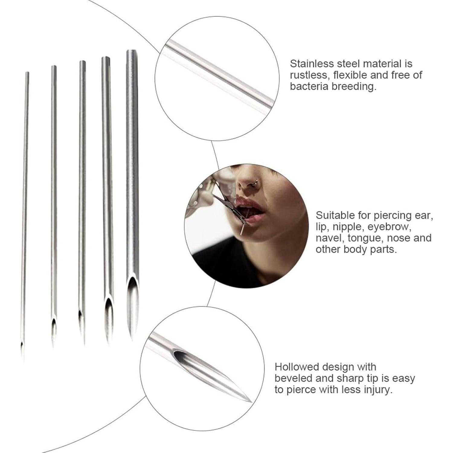 Kit de Piercing Profesional 35 Piezas Lyuxzad Agujas y Herramientas