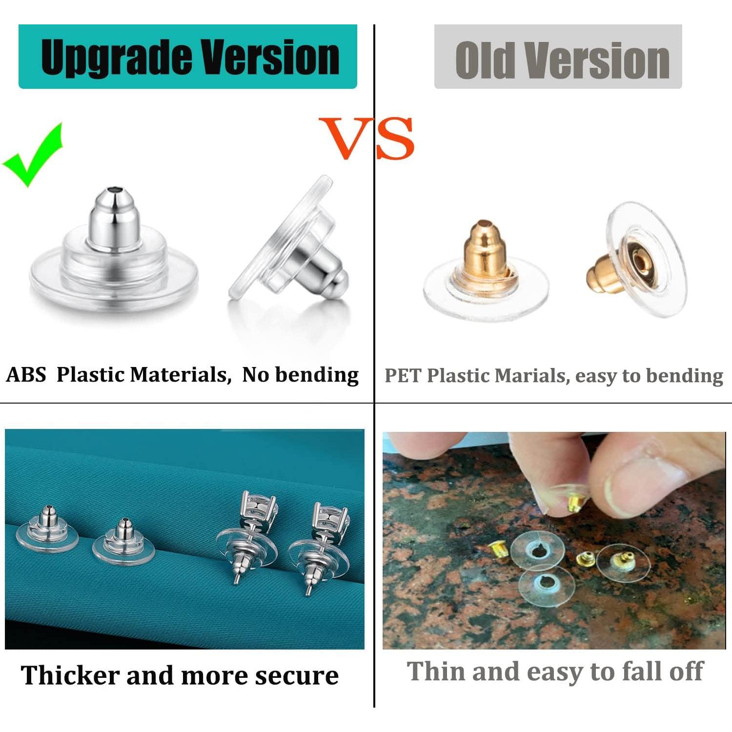 3 Pares Respaldos de Aretes Catinee Plata Esterlina 925 Oro 14K