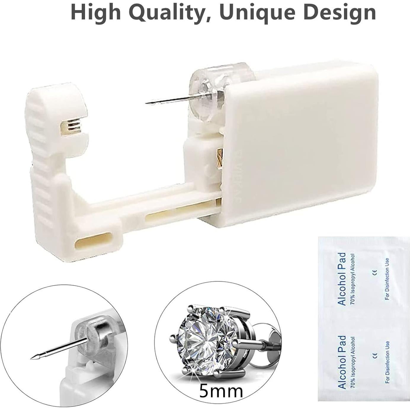 Kit de Perforación de Orejas HYJLPAF - 4 Pistolas Desechables con Aretes 5mm
