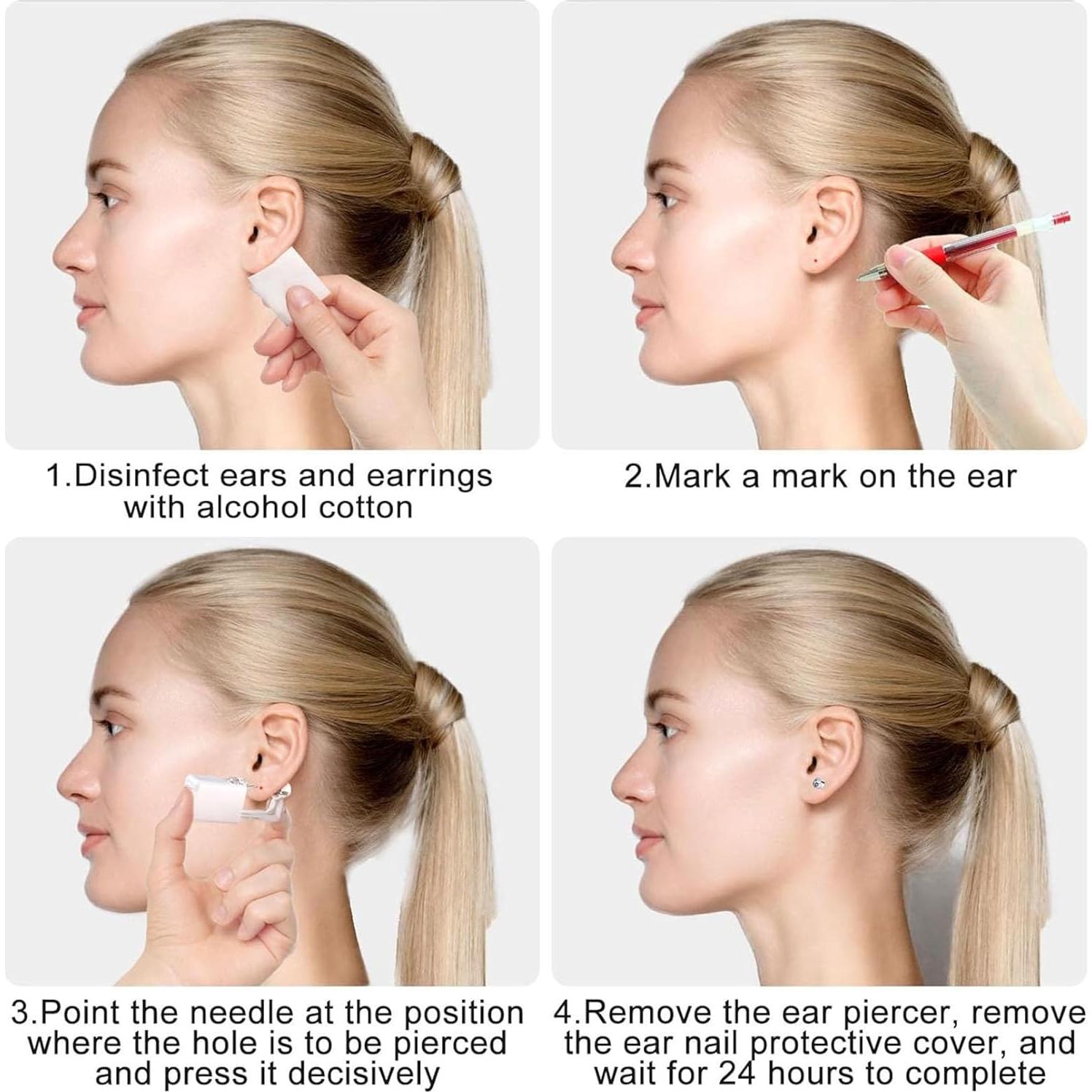 Kit de Perforación de Orejas Lyuxzad 6 Piezas Desechable