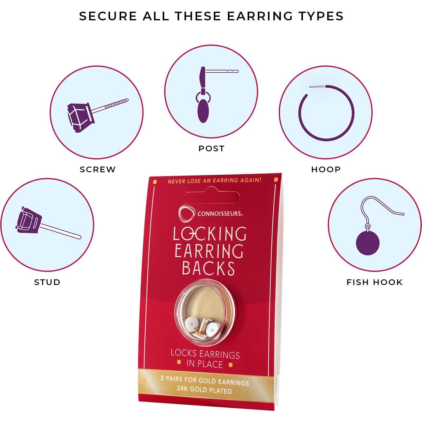 Sujetadores de Pendientes Hipoalergénicos Connoisseurs - Oro 24K