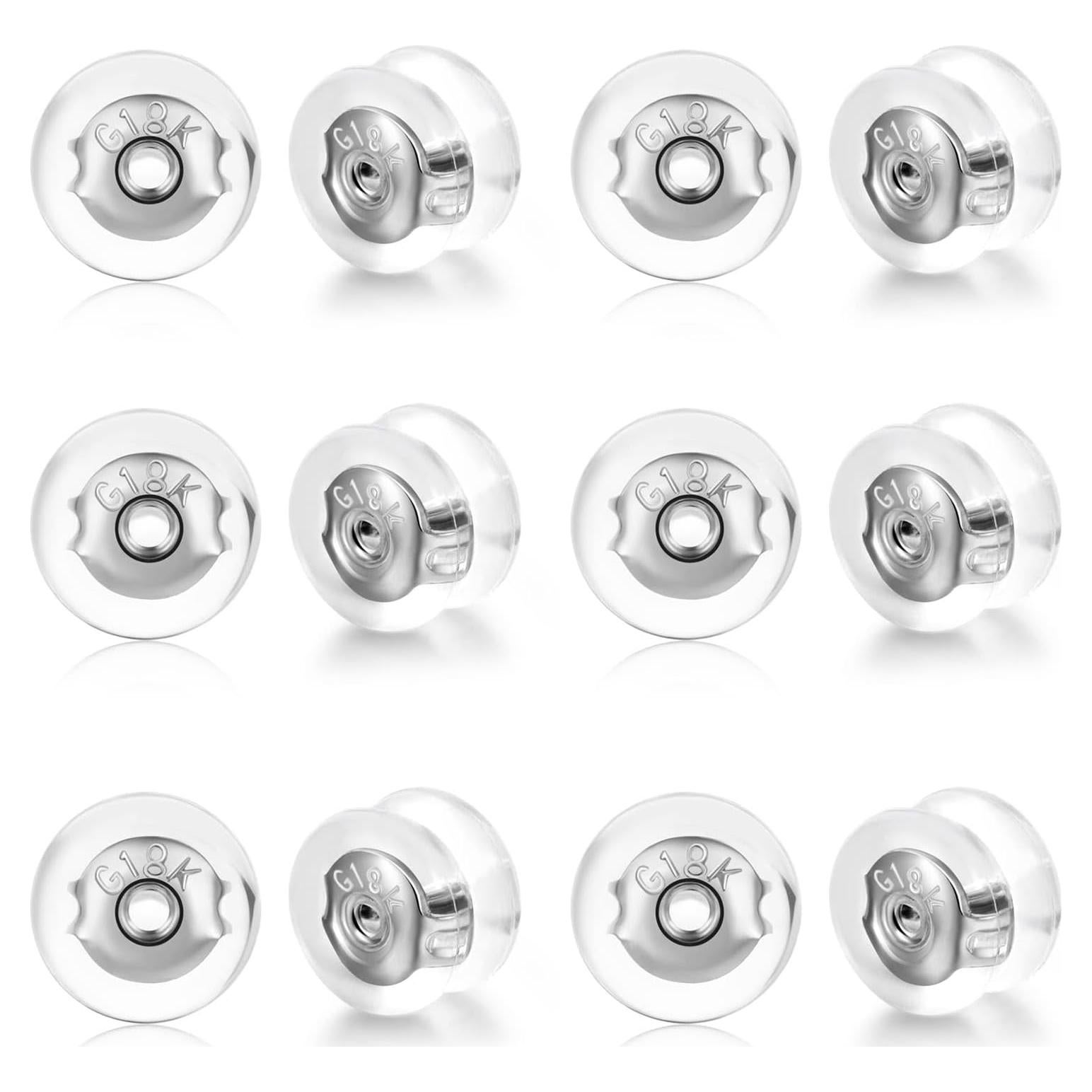 Respaldo de Aretes Hipoalergénico Moconar 12 Pcs Silicona
