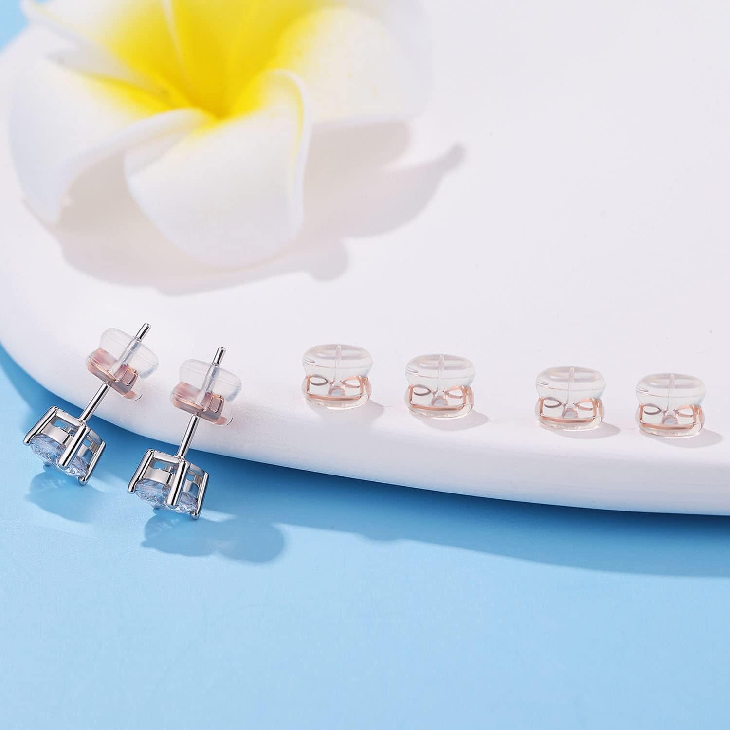 Respaldo de Aretes Hipoalergénico Moconar 12 Pcs Silicona