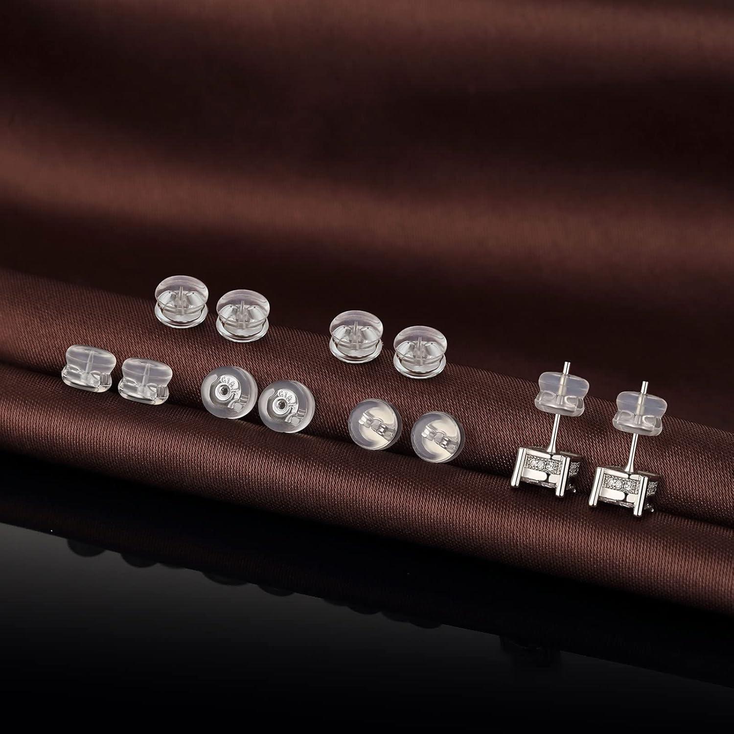 Respaldos de Aretes de Silicona DELECOE 12 Piezas Hipoalergénicos