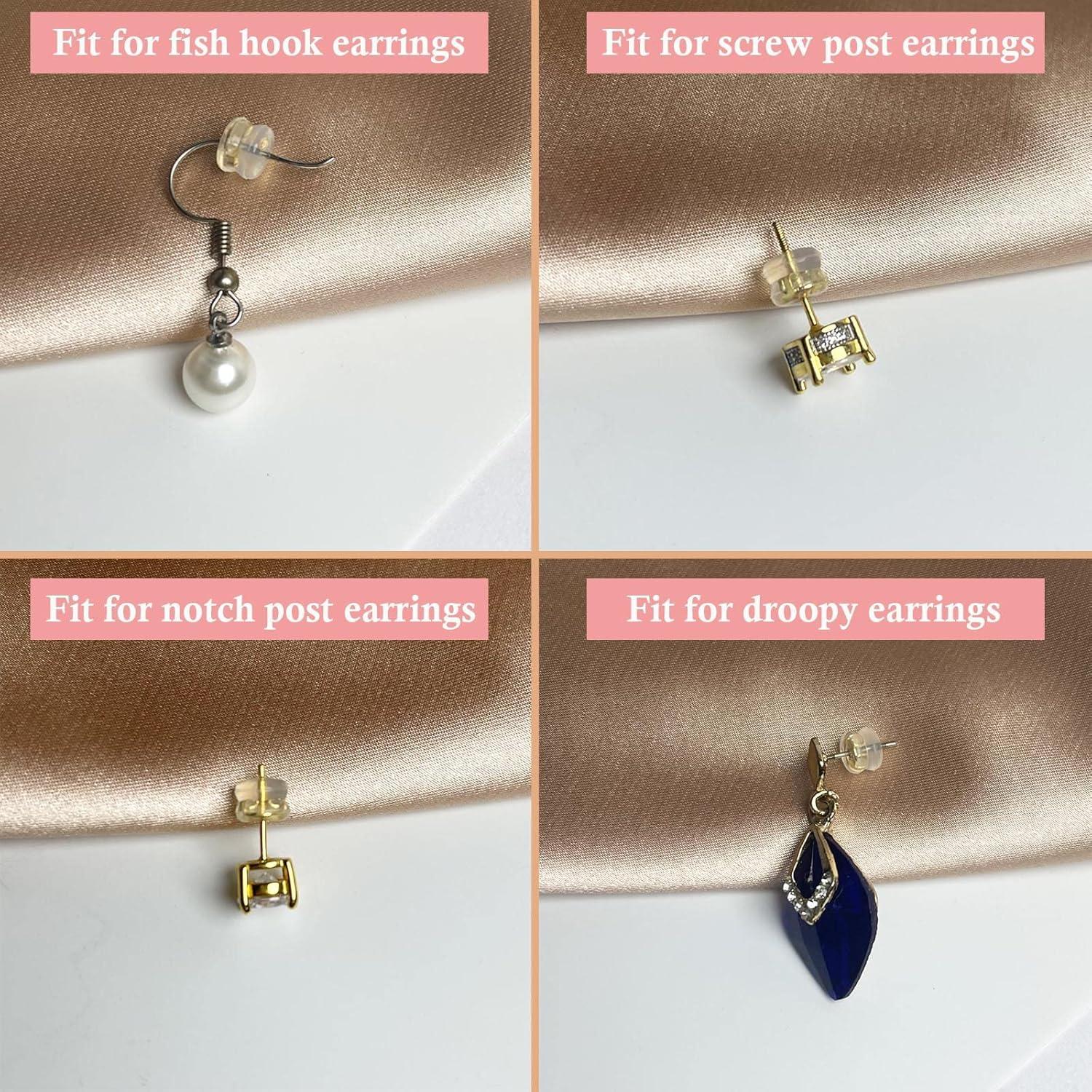 Respaldos de Aretes de Silicona DELECOE 12 Piezas Hipoalergénicos