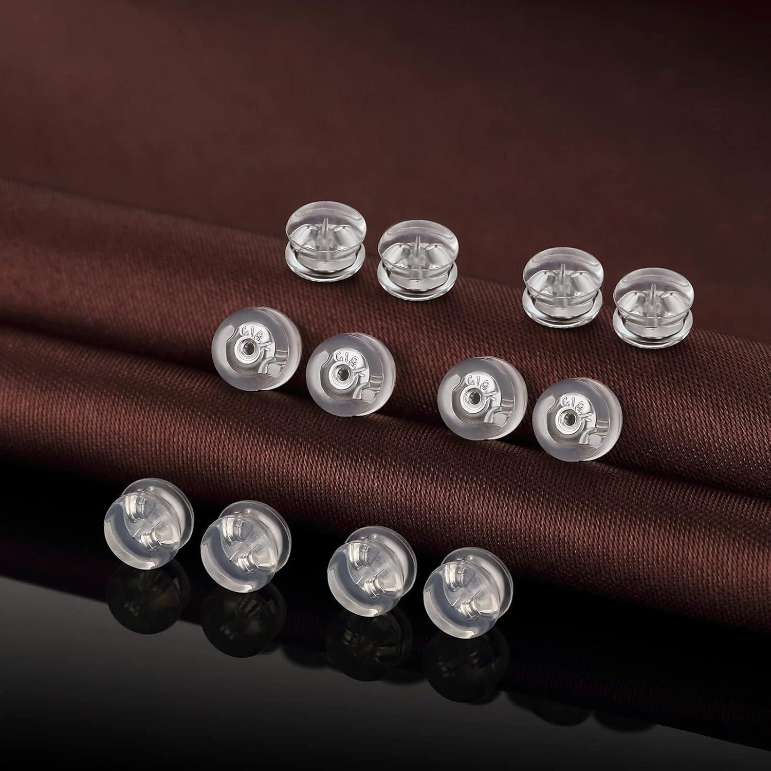 Respaldos de Aretes de Silicona DELECOE 12 Piezas Hipoalergénicos