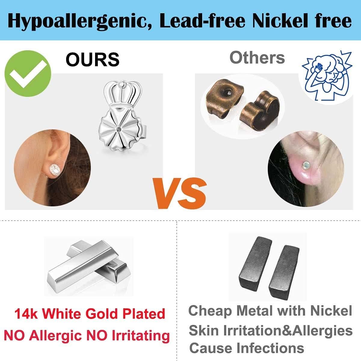 3 Pares Elevadores de Pendientes Hipoalergénicos Kouley 8MM