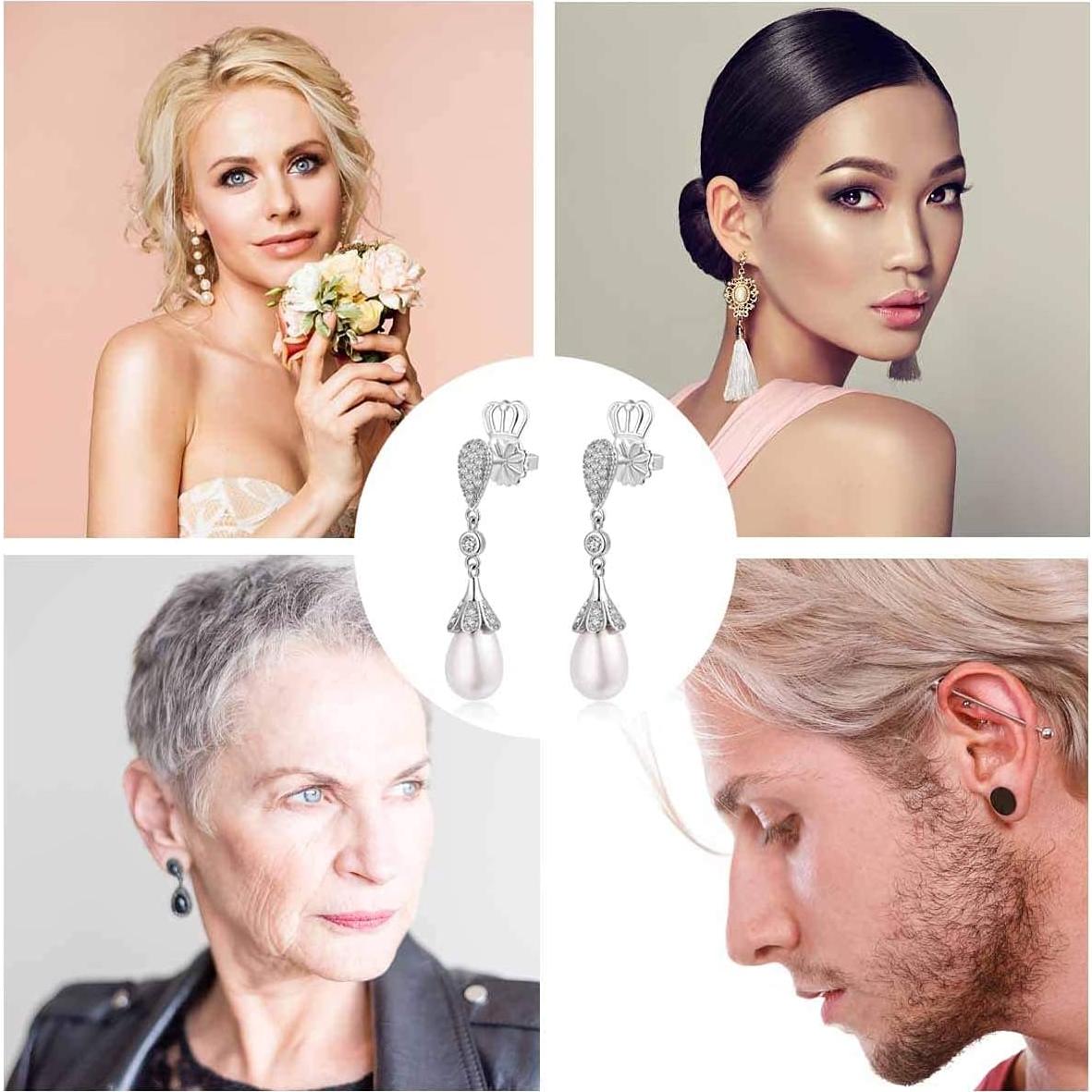 3 Pares Elevadores de Pendientes Hipoalergénicos Kouley 8MM