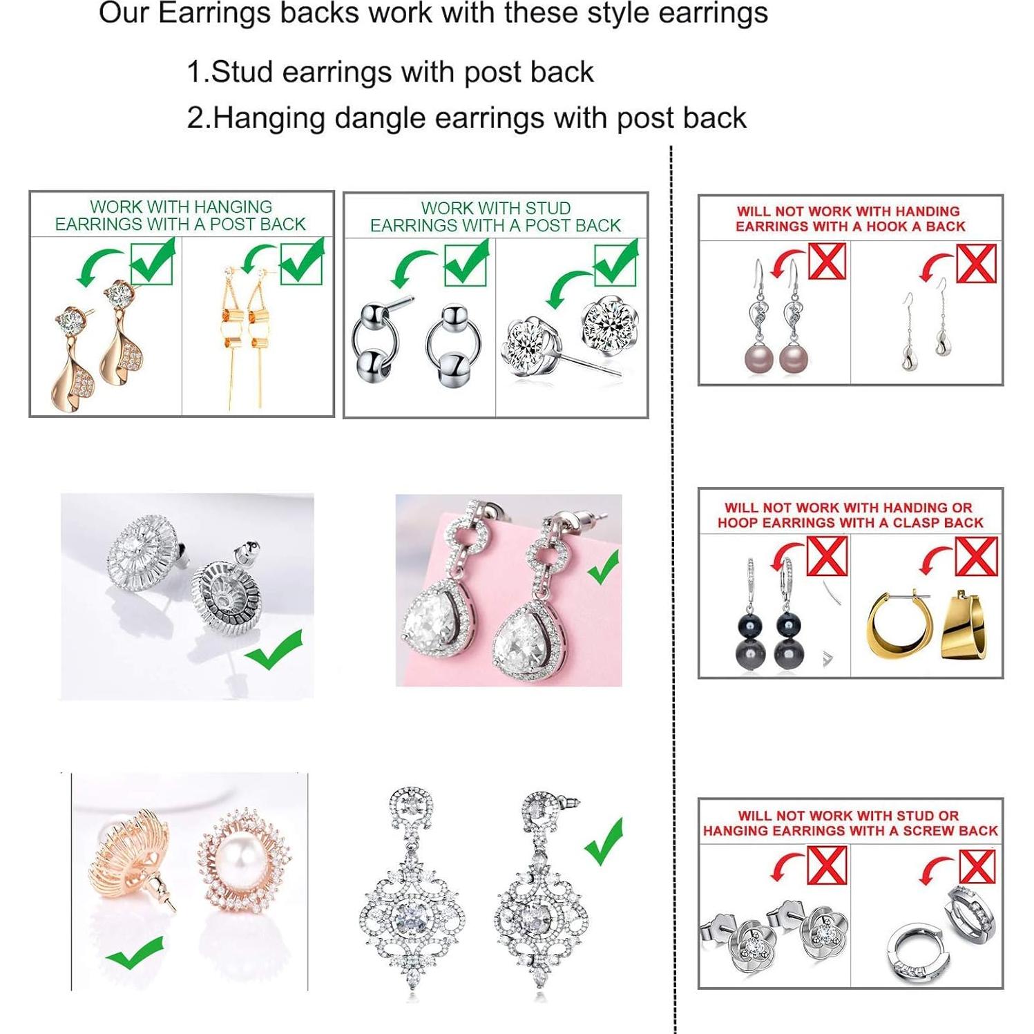 3 Pares Elevadores de Pendientes Hipoalergénicos Kouley 8MM