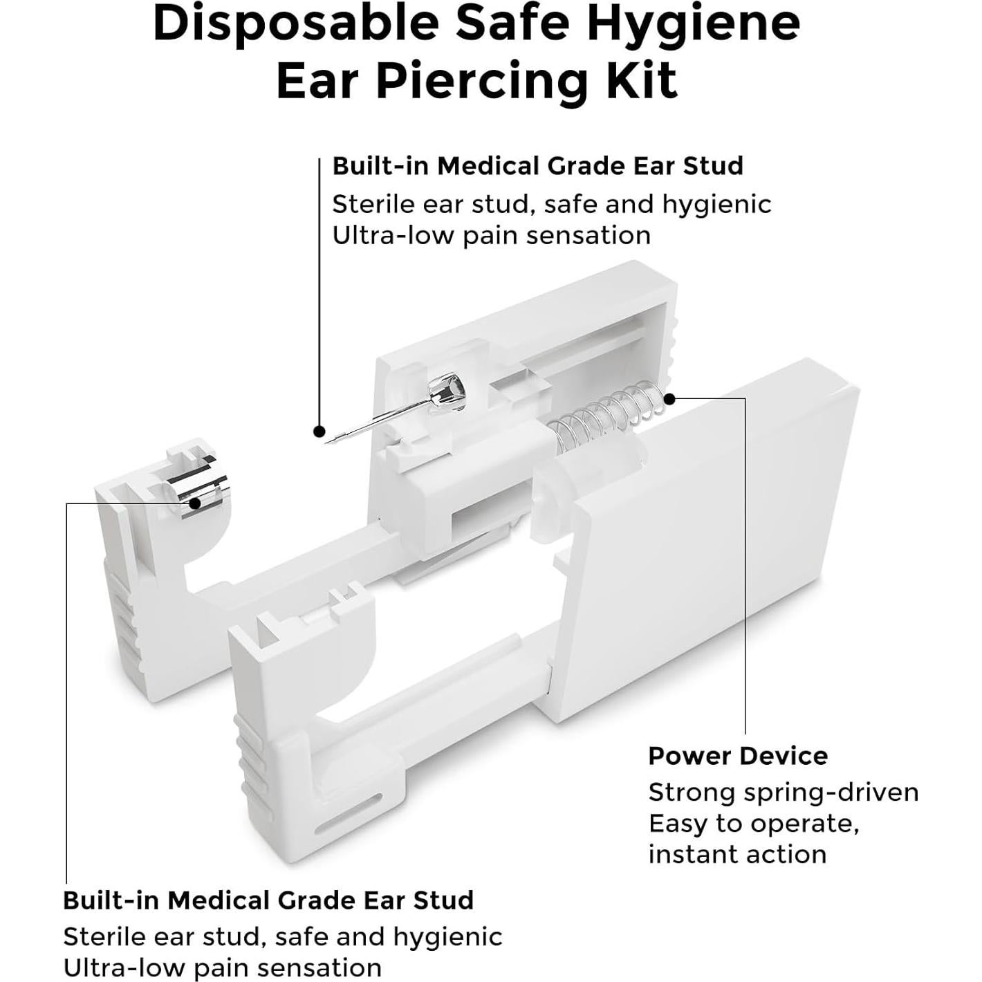 Kit de Perforación de Orejas SugarTang - Acero Inoxidable 316L
