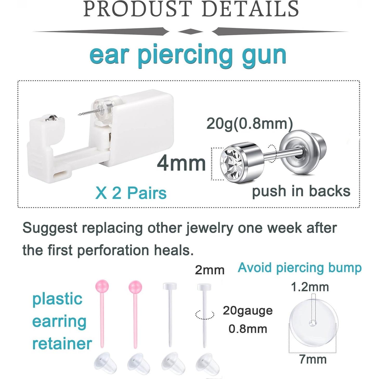 Kit de Perforación de Orejas QWALIT - 2 Pares + Studs