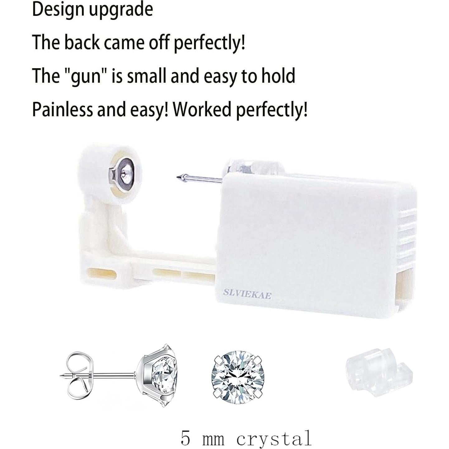 Kit de Perforación de Orejas KUNWEI con Aretes de 3-5 mm Plata