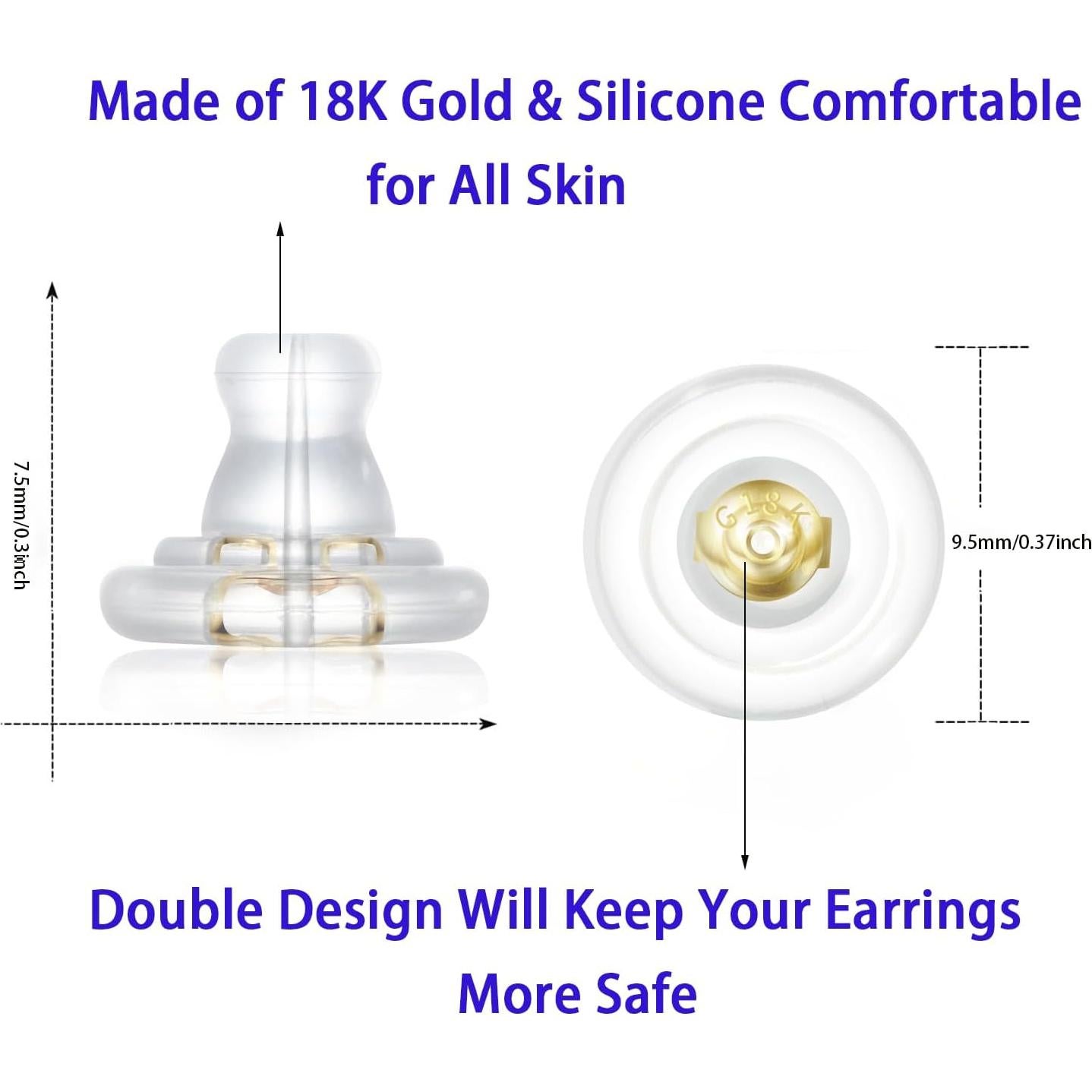 Resortes de Silicona Hipoalergénicos DSOMHZ para Pendientes - 6 Piezas