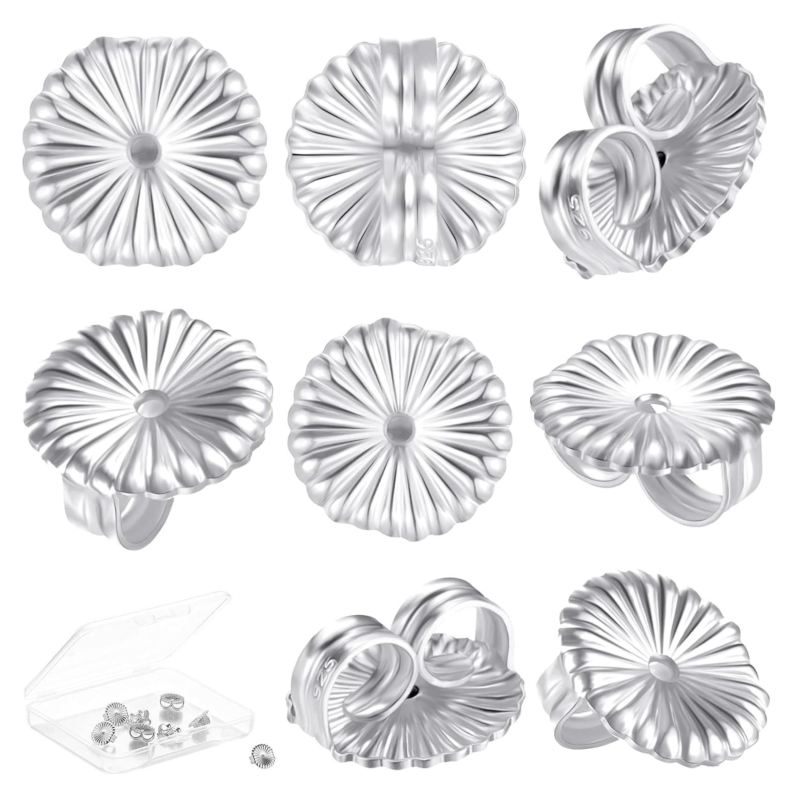 Respaldos de Pendientes Hicarer 8 Piezas Plata 9 mm Jumbo